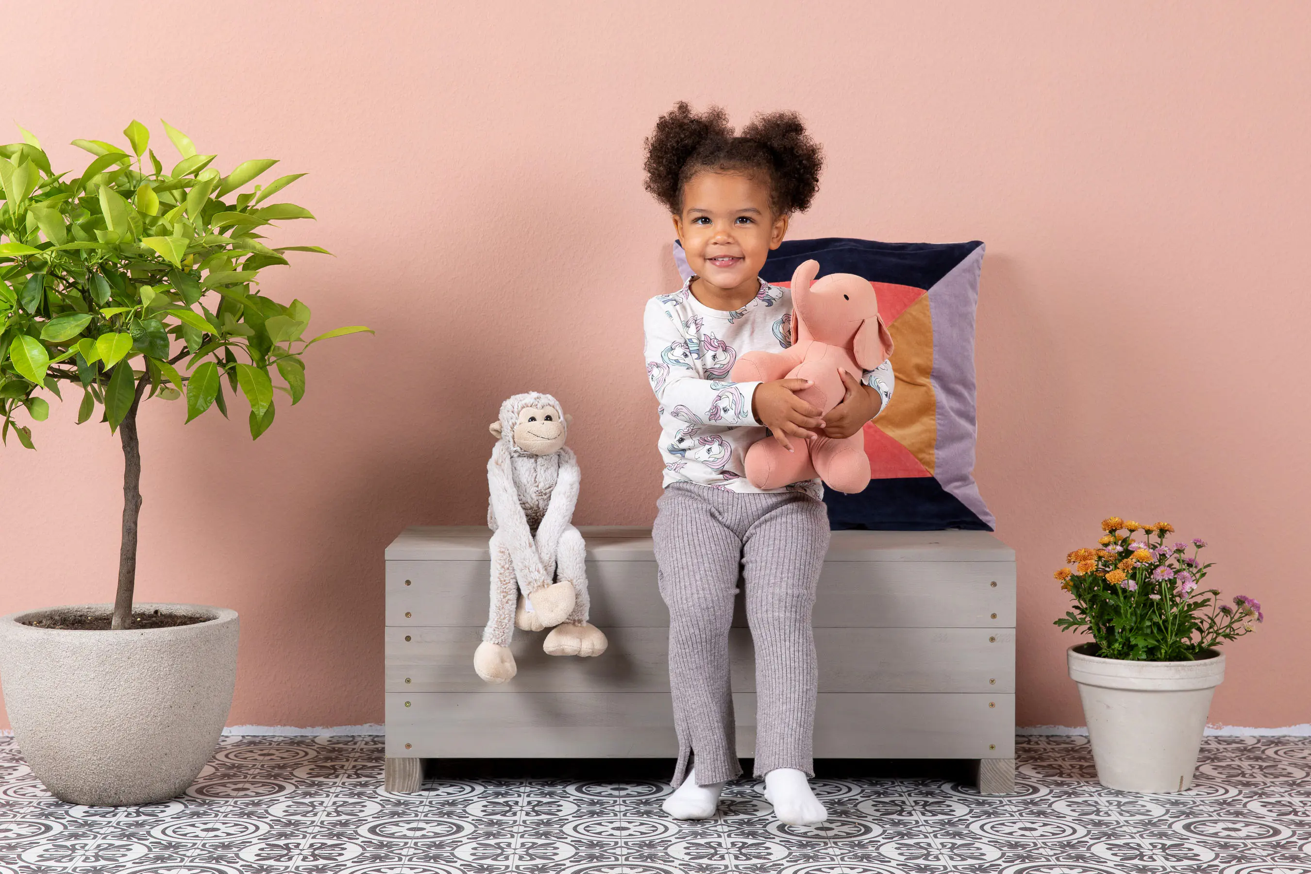 Muddy Buddy Outdoor Kindersitzbank Discoverer warmgrau 83 x 35 x 32 cm