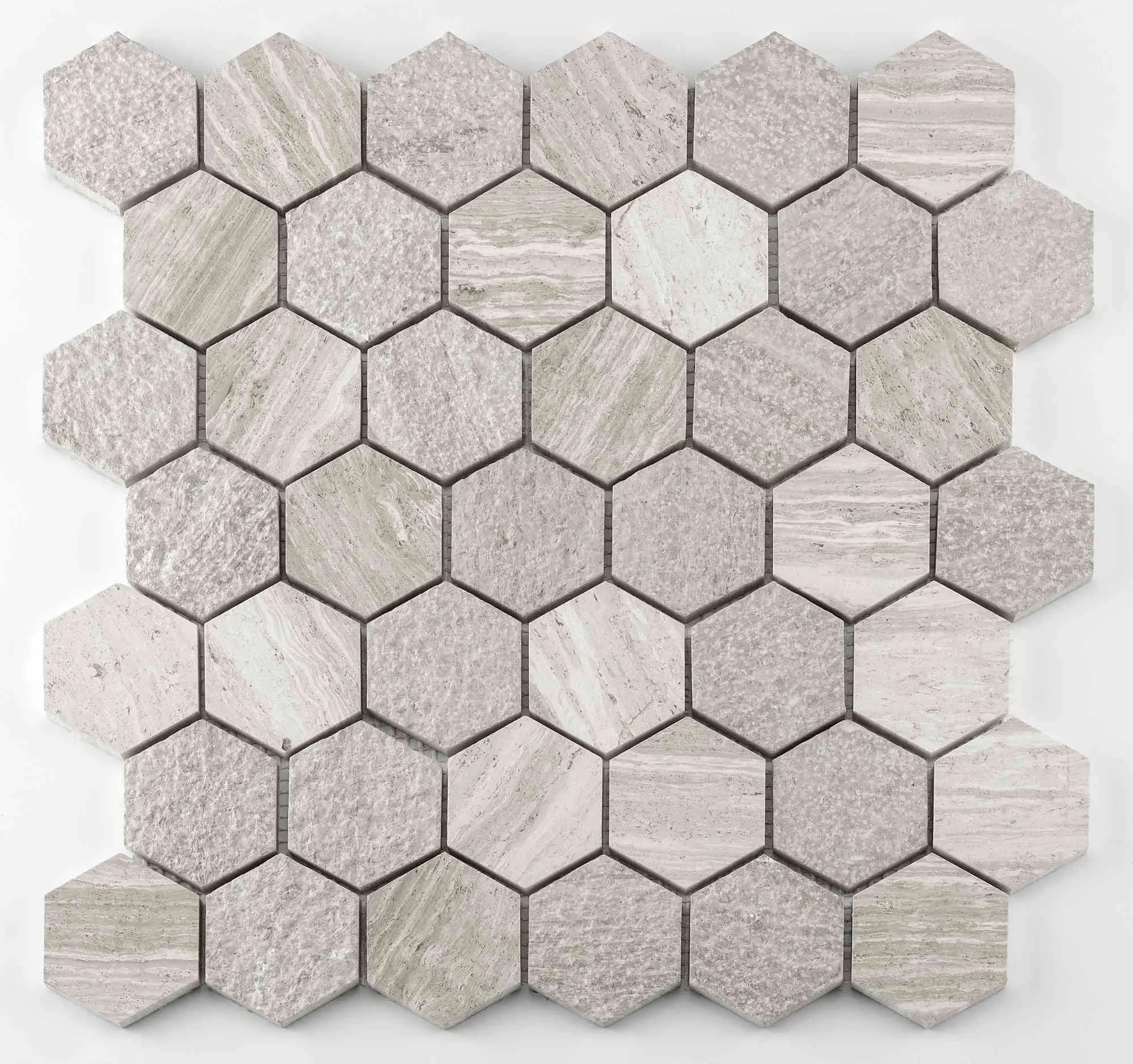 Mosaikfliese Marmor Hexagon 30 x 30 cm creme-mix Steingröße: ca. 4,8 x 5,5 cm