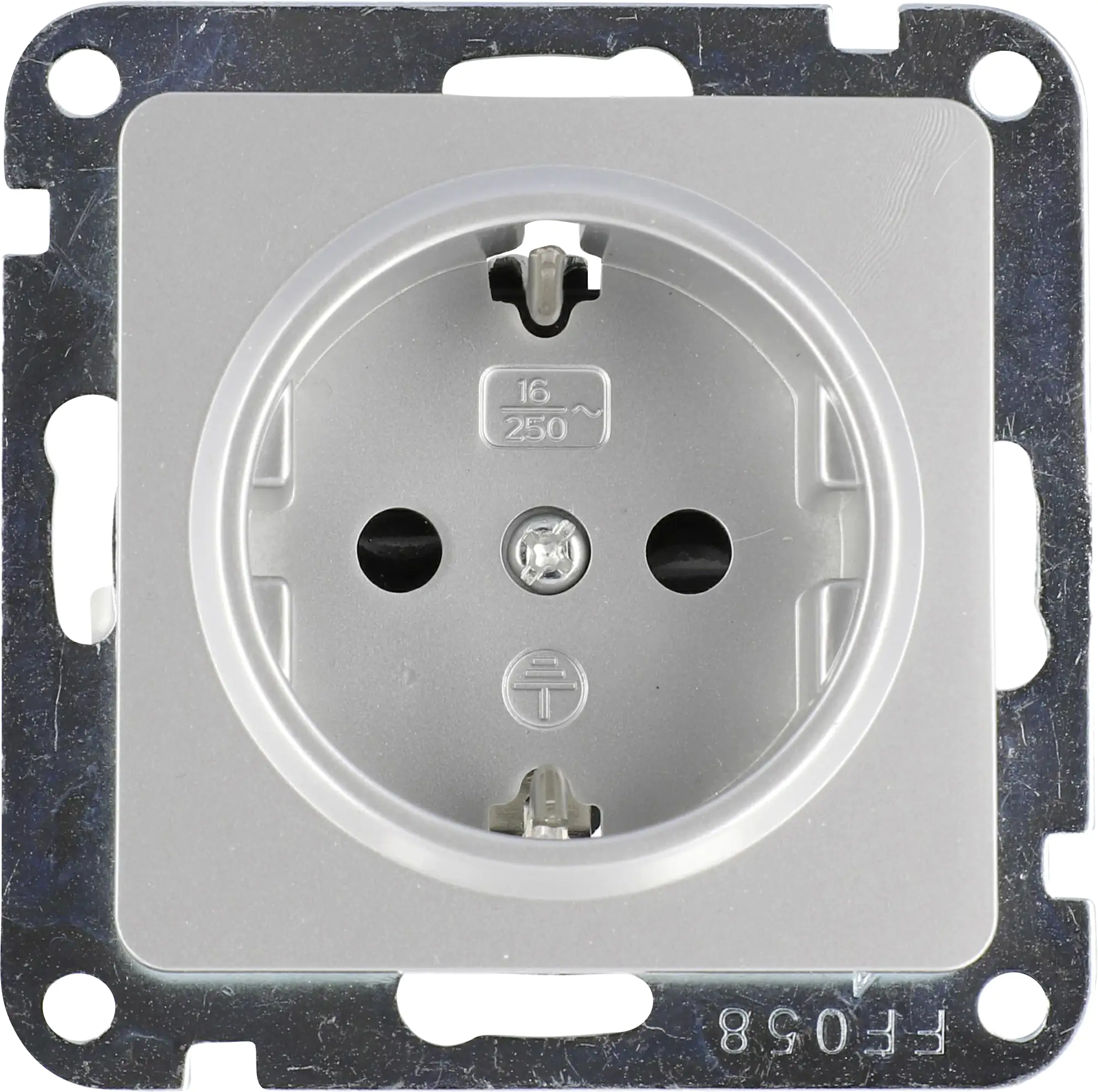 Unitec Steckdose mit Berührschutz silber, Serie Le Mans