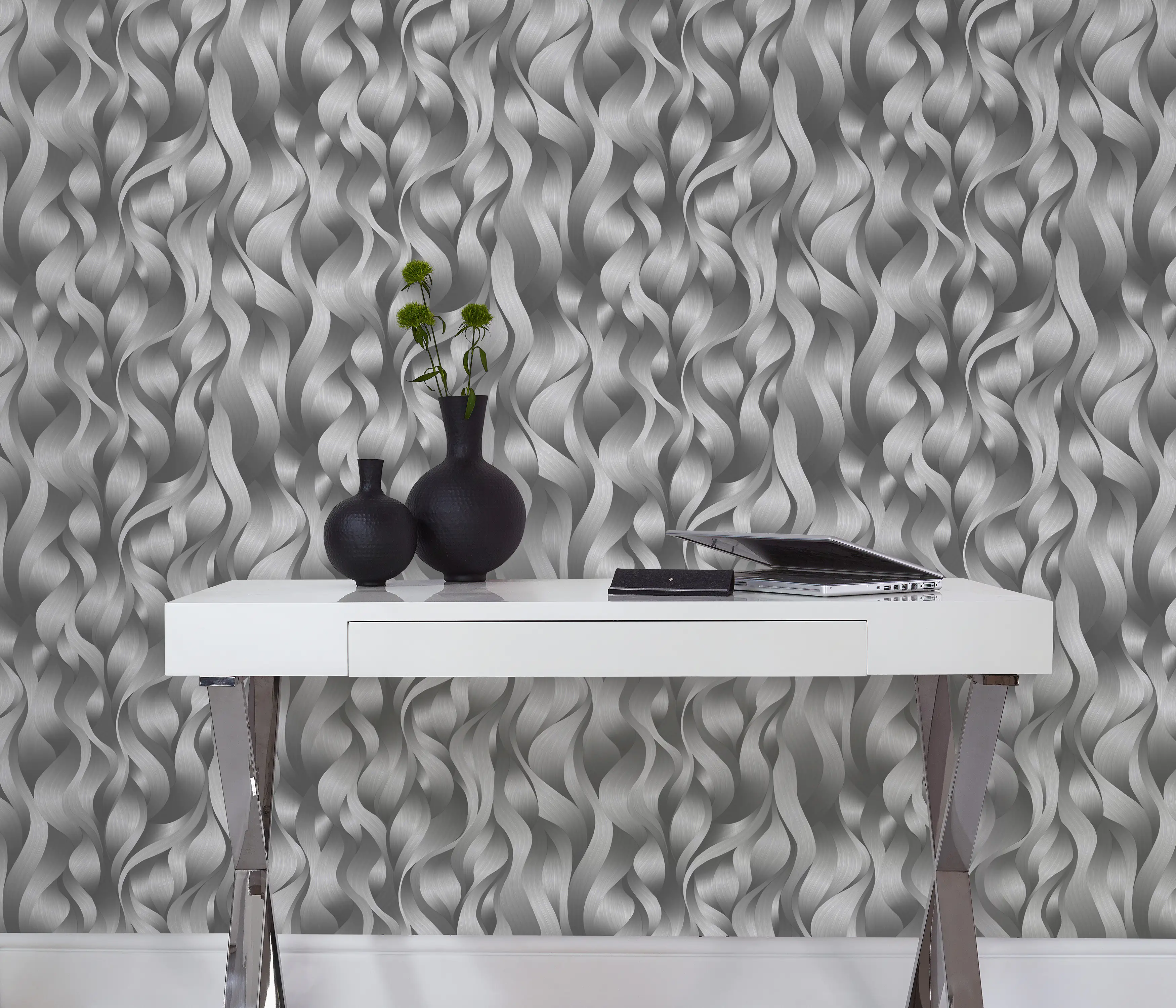 Erismann Vliestapete 10204-15 ELLE Decoration Welle schwarz 10,05 x 0,53 m