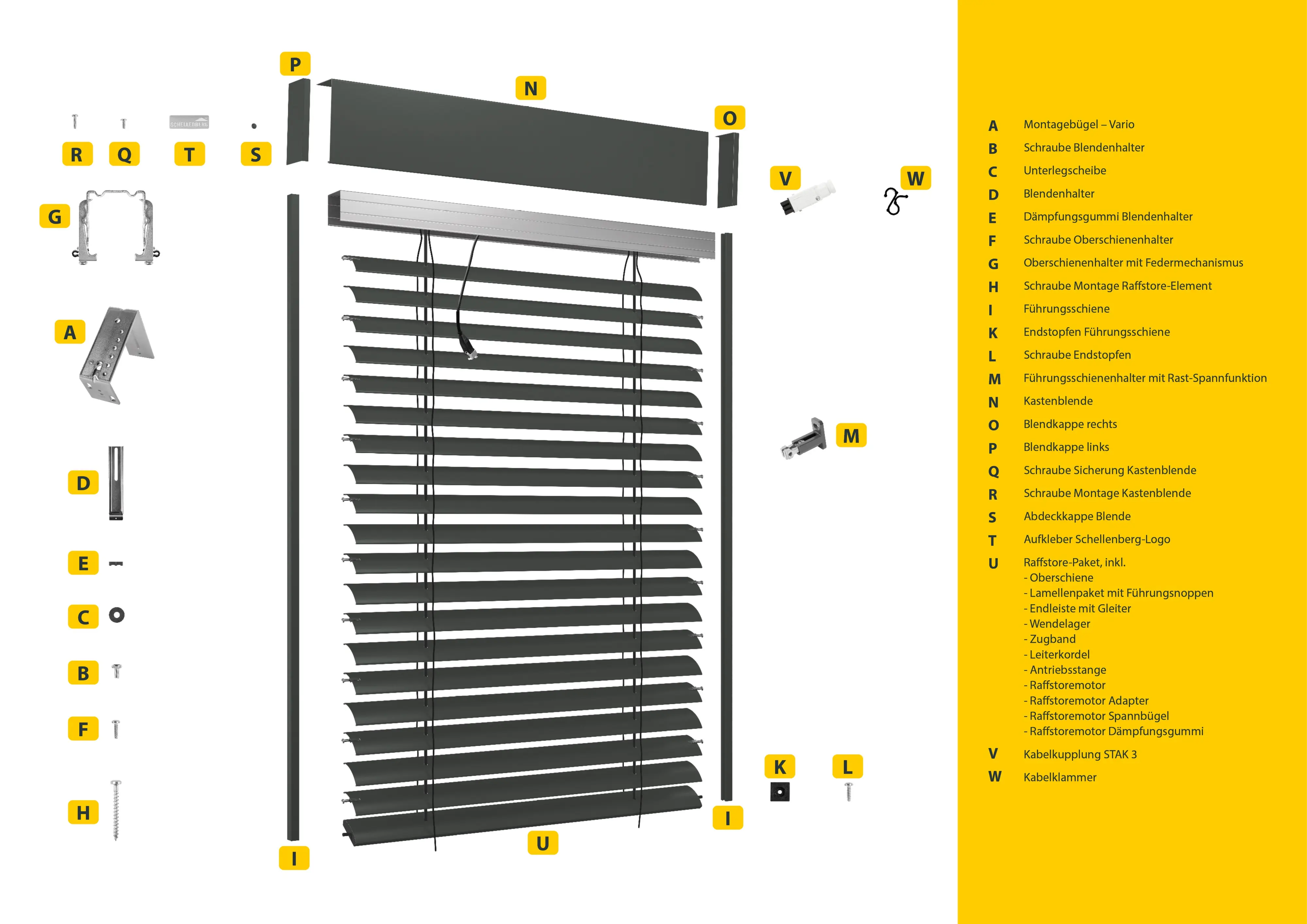 Schellenberg Raffstore Express, anthrazit 250 x 160 cm, Blende 25 cm