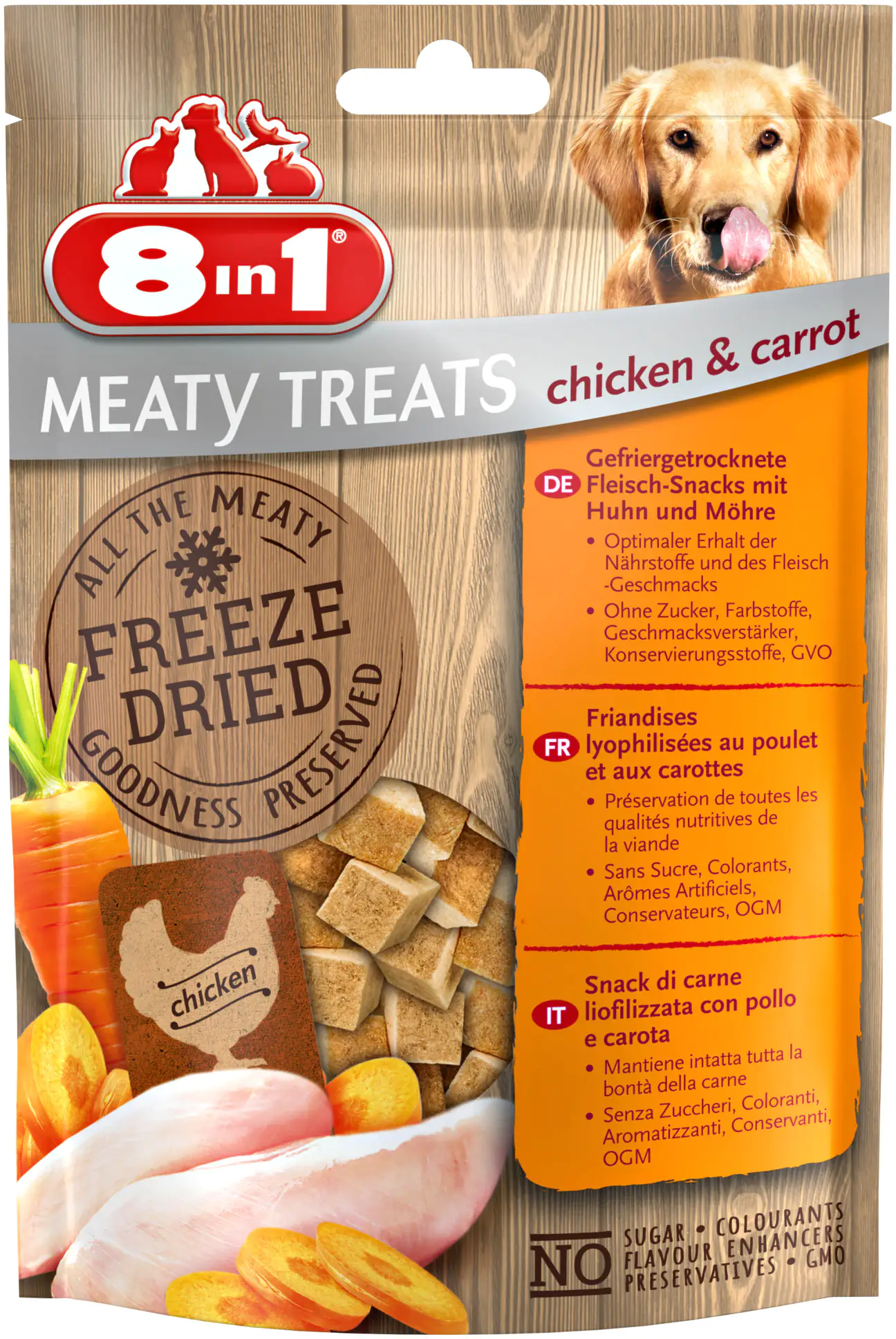 8in1 Meaty Treats mit Huhn & Karotte 50 g