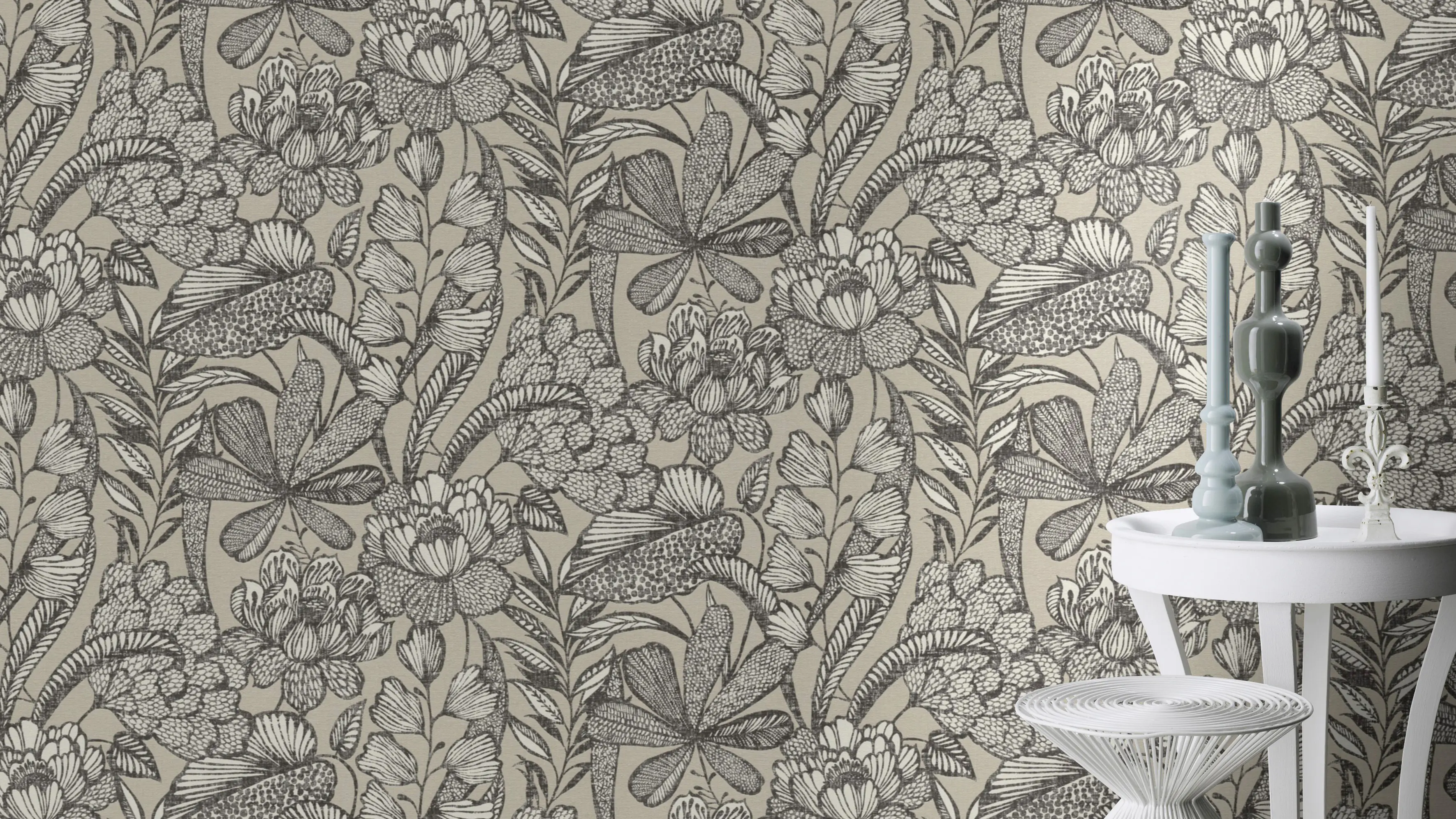 Rasch Vliestapete 555332 Beige-Leinen Muster & Motive 10,05 m x 0,53 m