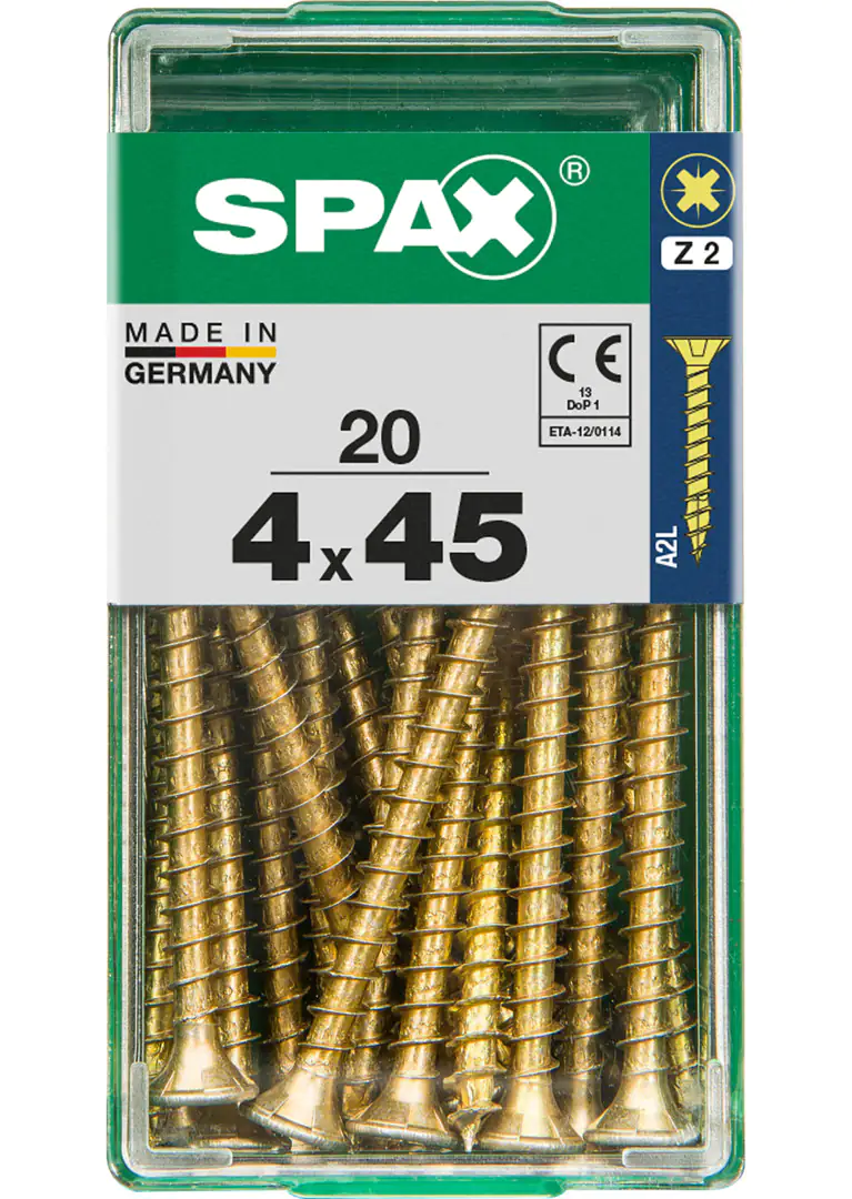 Spax Universalschrauben 4.0 x 45 mm PZ 2 - 20 Stk.