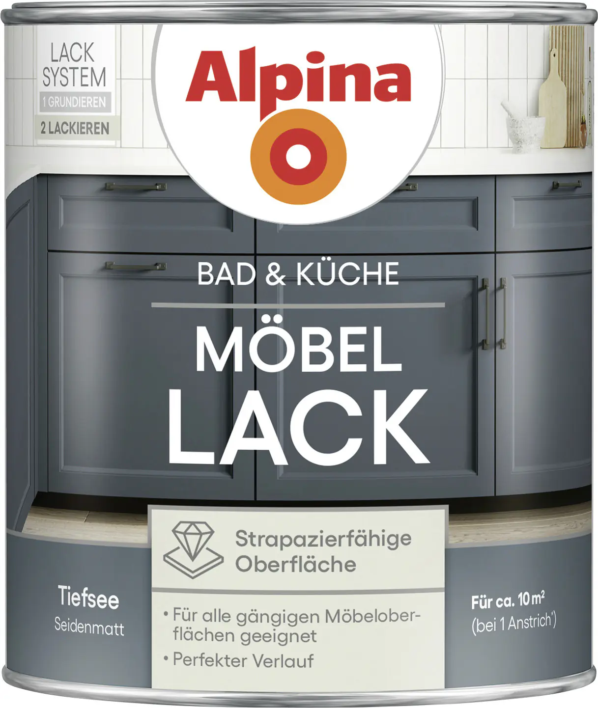 Alpina Möbellack für Küche & Badezimmer Tiefsee 750 ml