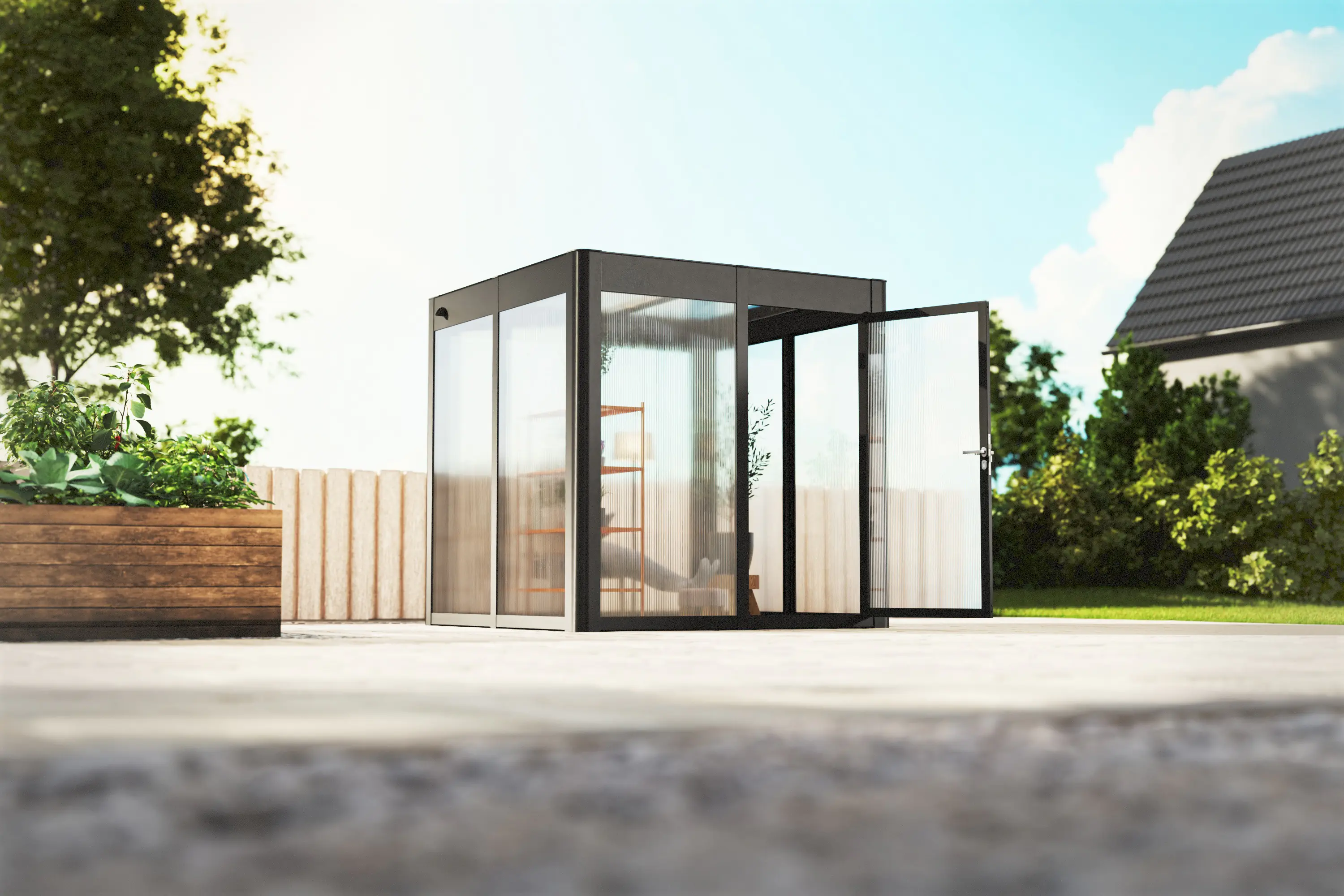 SunElements SunGarden Gartenhaus Select 2.2 233 x 233 cm anthrazit-metallic SunElements SunGarden Gartenhaus Select 2.2 233 x 233 cm anthrazit-metallic