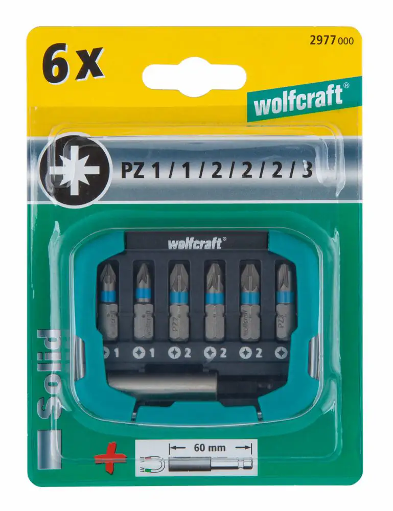 Wolfcraft Bit-Set PZ 7-teilig