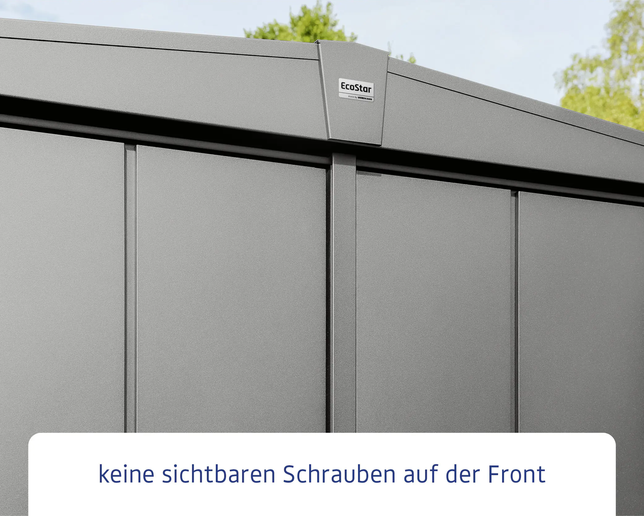EcoStar Gerätehaus Elegant-S Typ 1 graualuminium 1 flg 258,8 x 121,3 cm