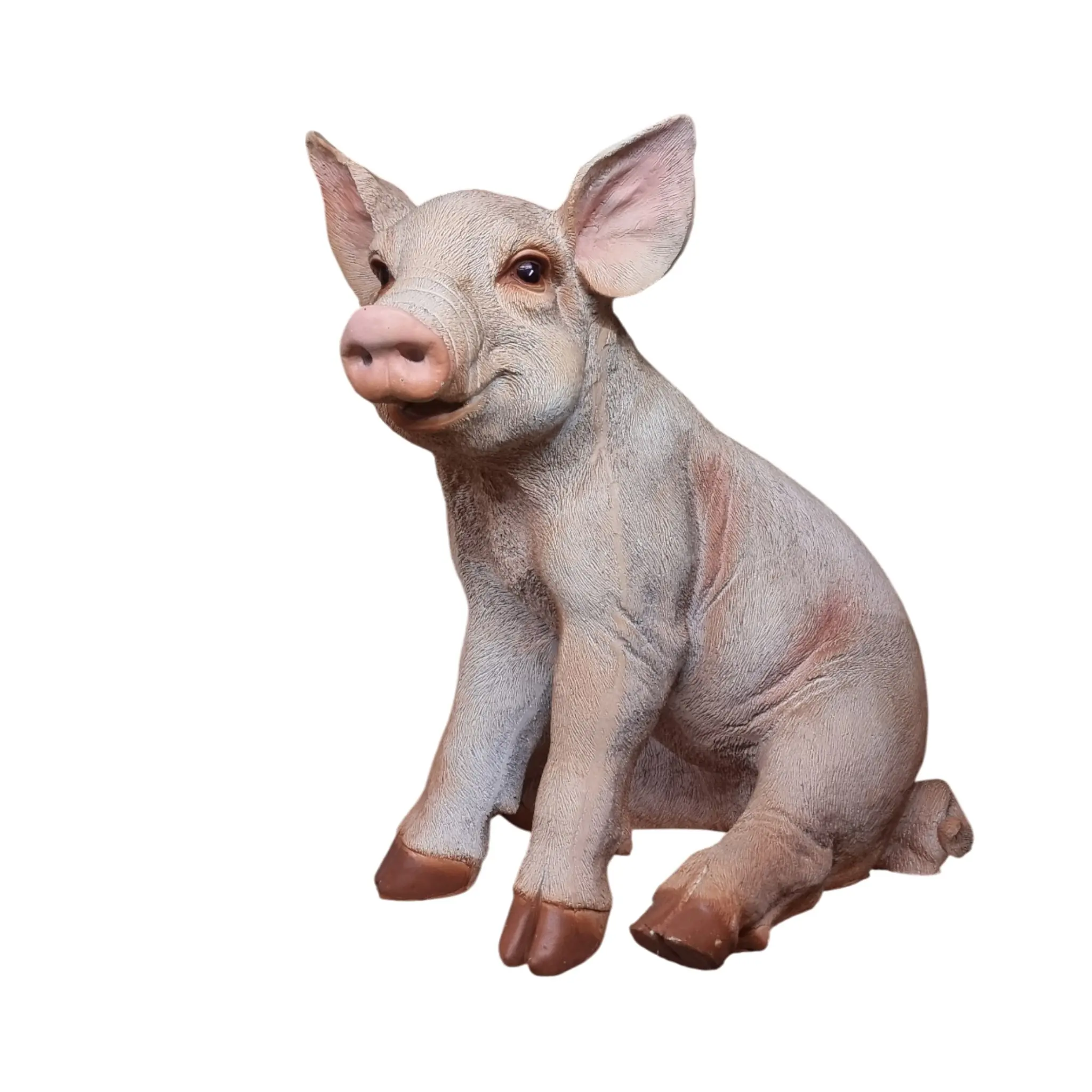 Dekofigur Schwein sitzend 46 x 34 cm rosa