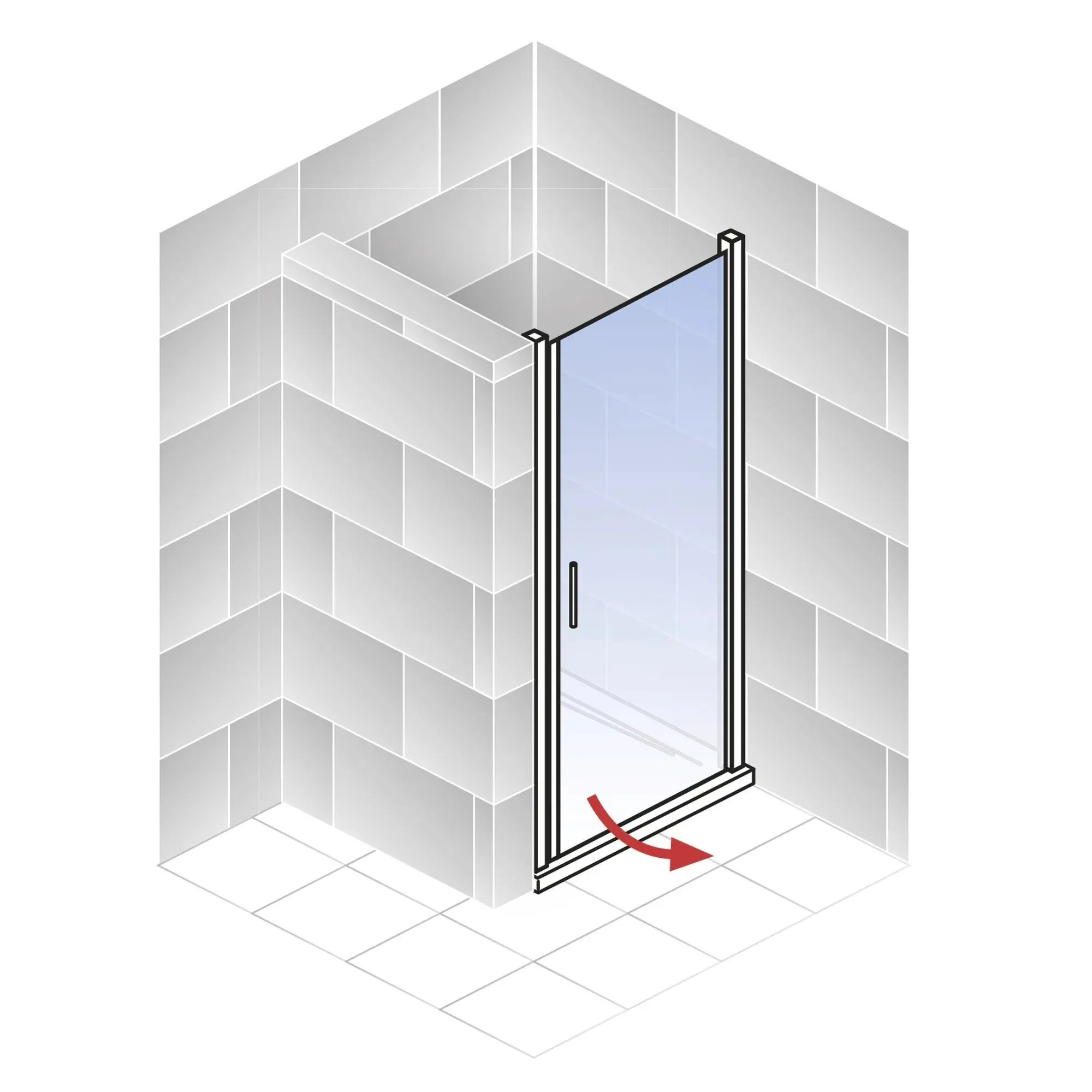 Schulte Duschdrehtür in Nische Garant 2.0 90 x 200 cm Alu-Natur Anschlag rechts