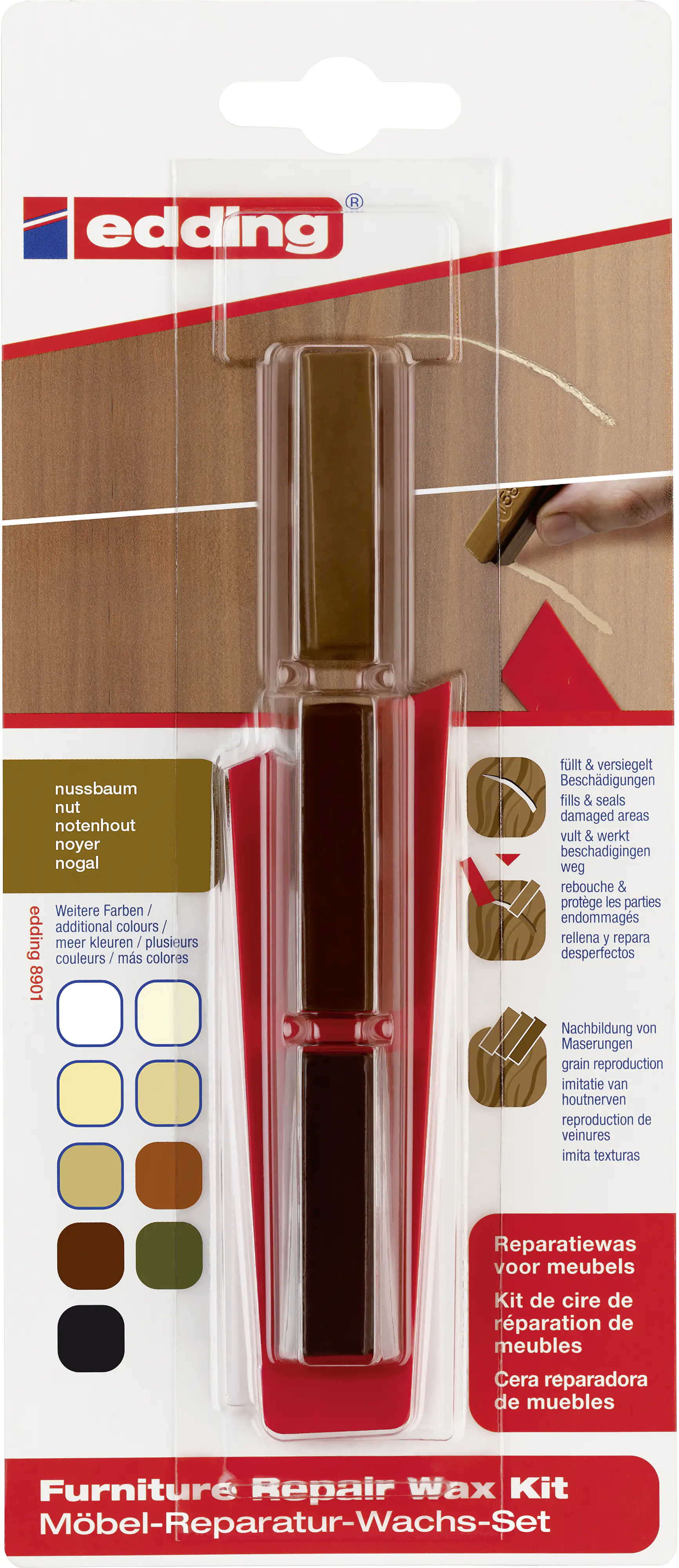 Edding Möbel-Reparaturwachs-Set 8901 nussbaum Edding Möbel-Reparaturwachs-Set 8901 nussbaum