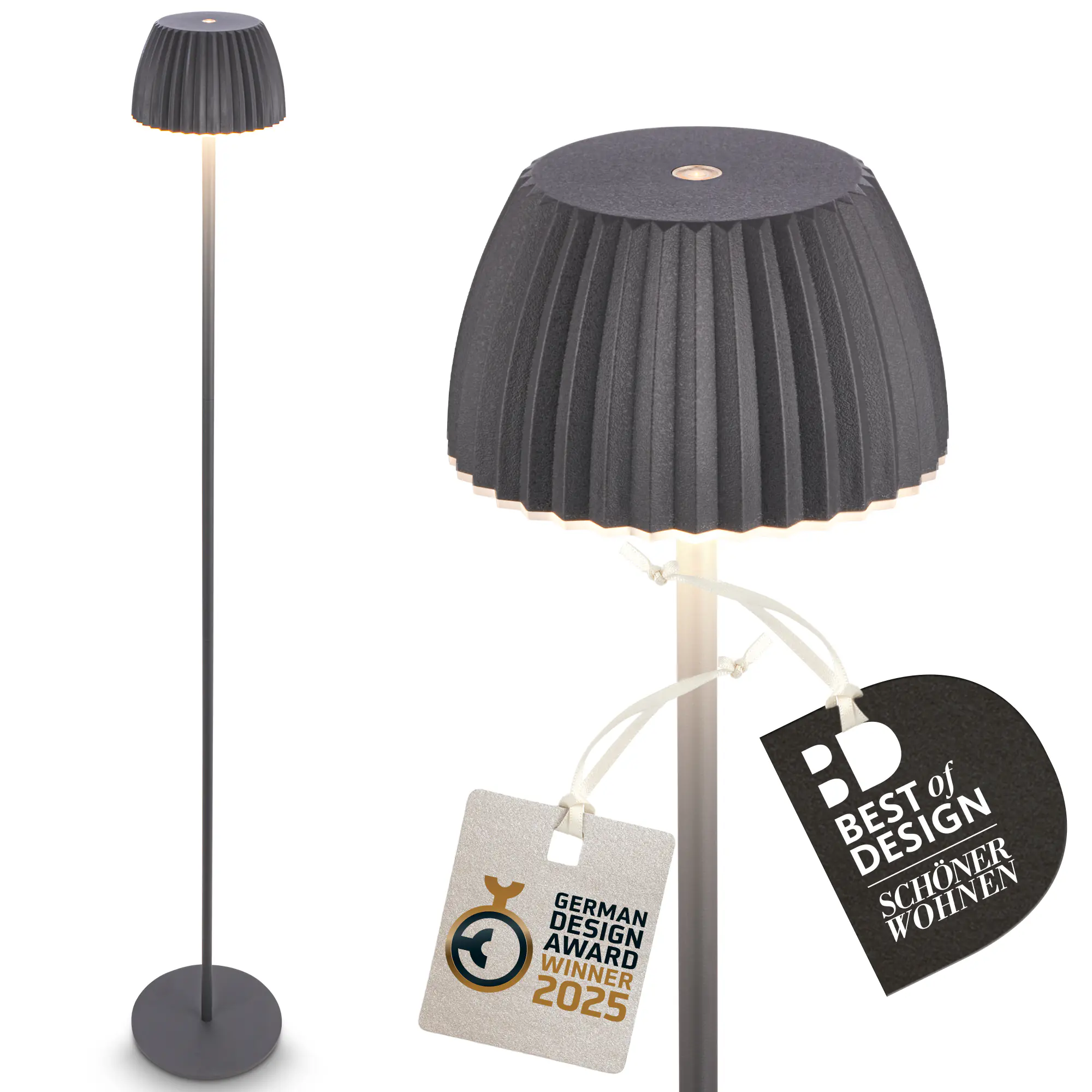 Briloner LED-Stehleuchte Riffle mit Akku anthrazit dimmbar
