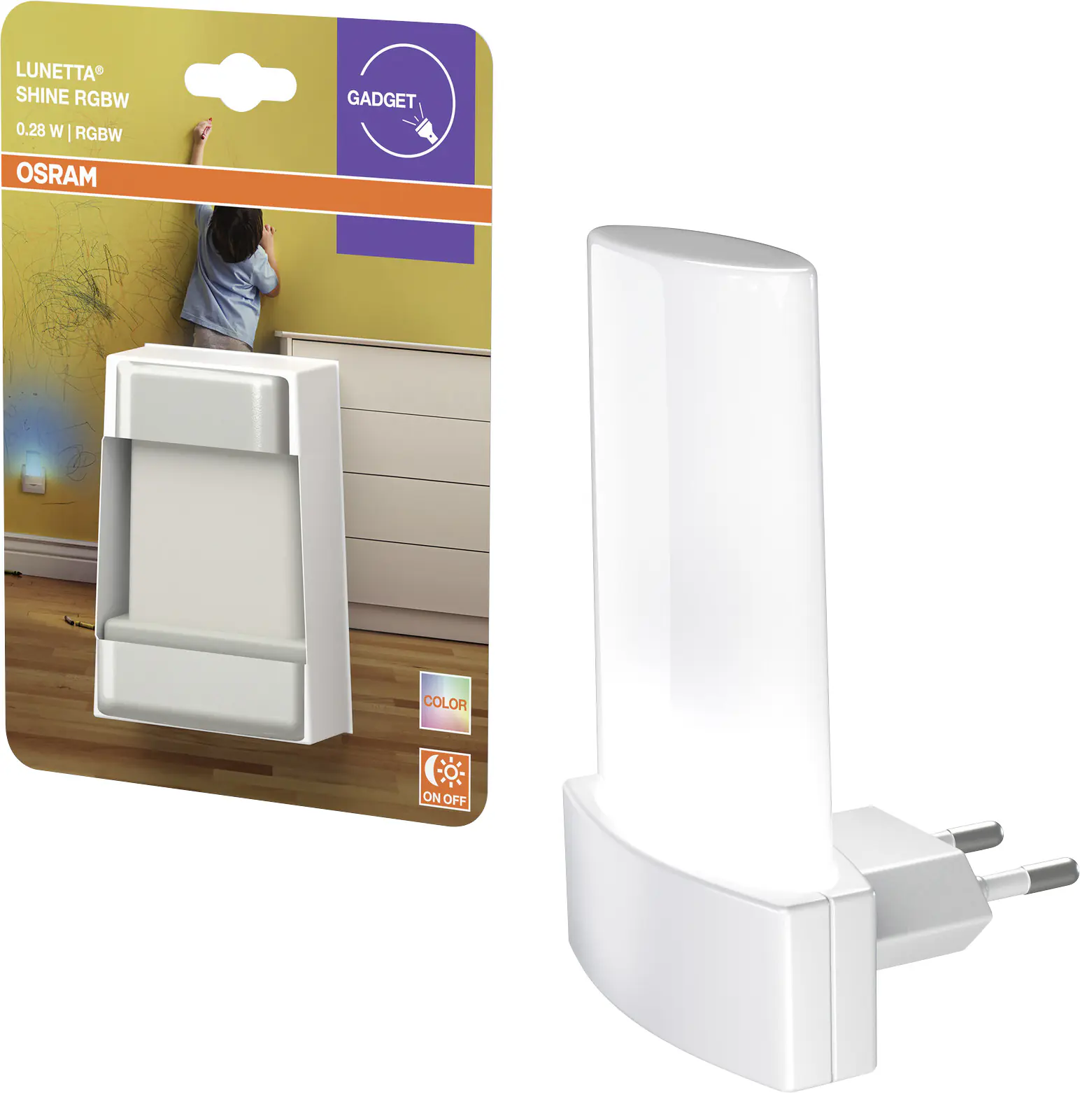 Osram LED-Nachtlicht Lunetta Shine mit Tag-/Nacht Sensor 9 cm warmweiß-kaltweiß weiß 