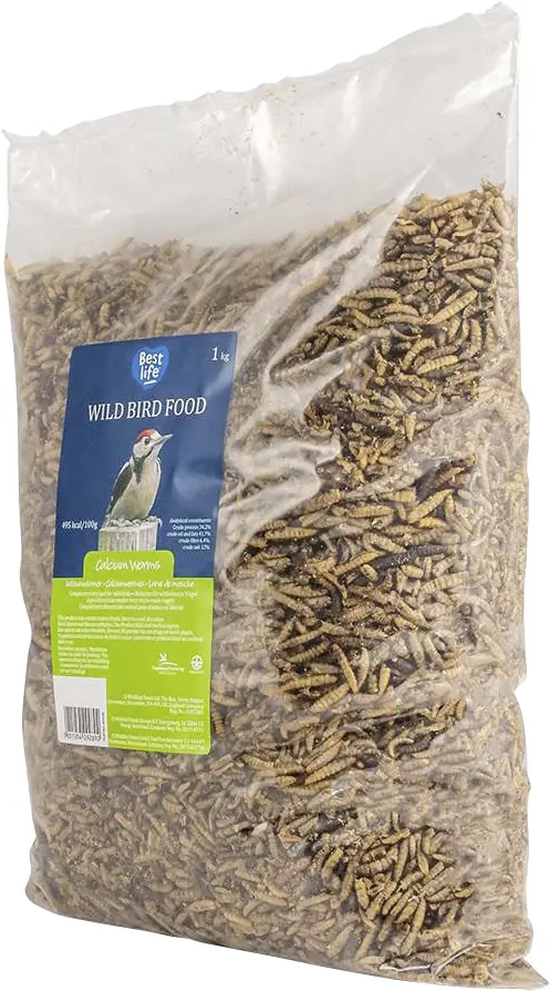 Wildvogelfutter Kalziumwürmer Soldatenfliege 1 kg Beutel