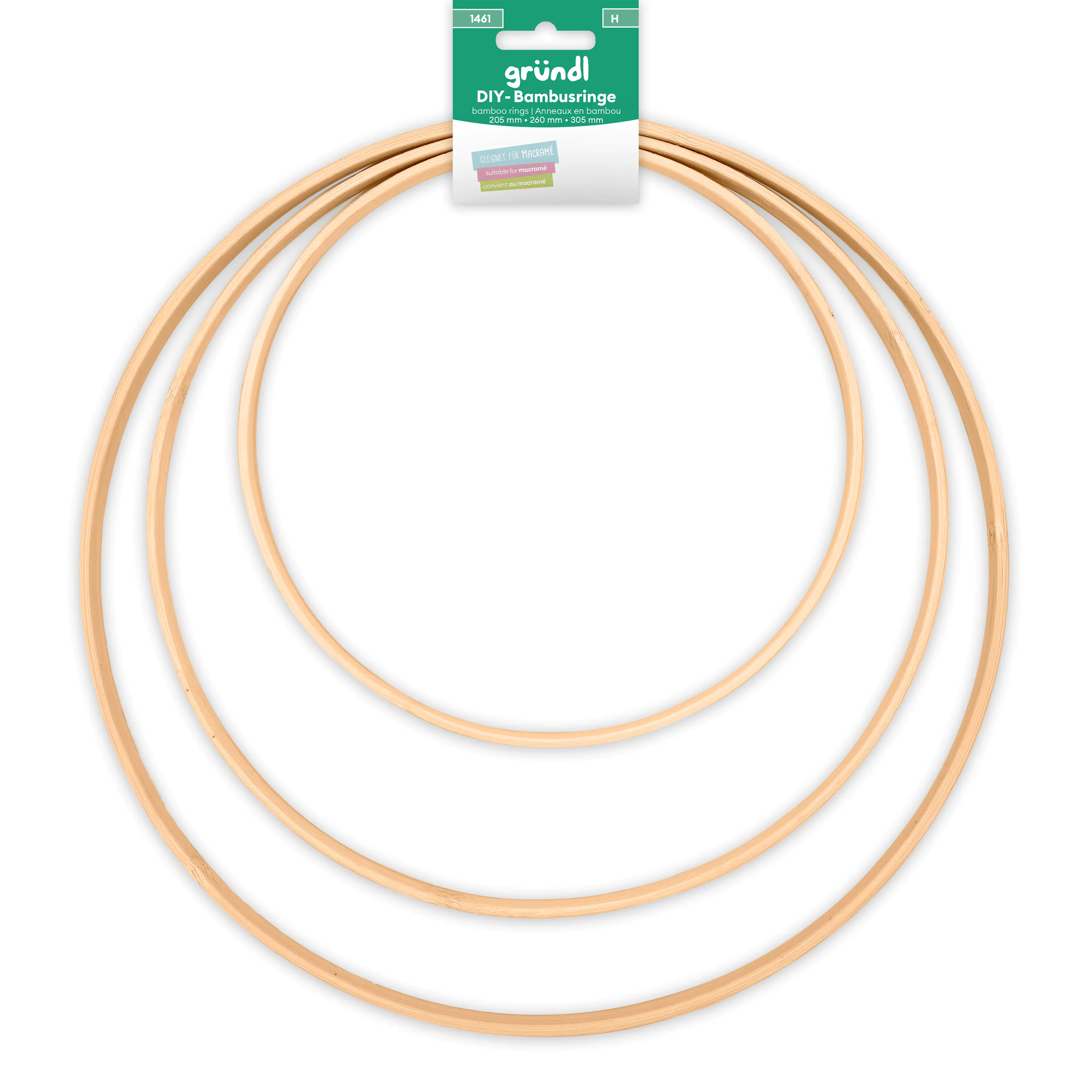 Gründl DIY Bambus-Ringe 205 mm 260 mm 305 mm