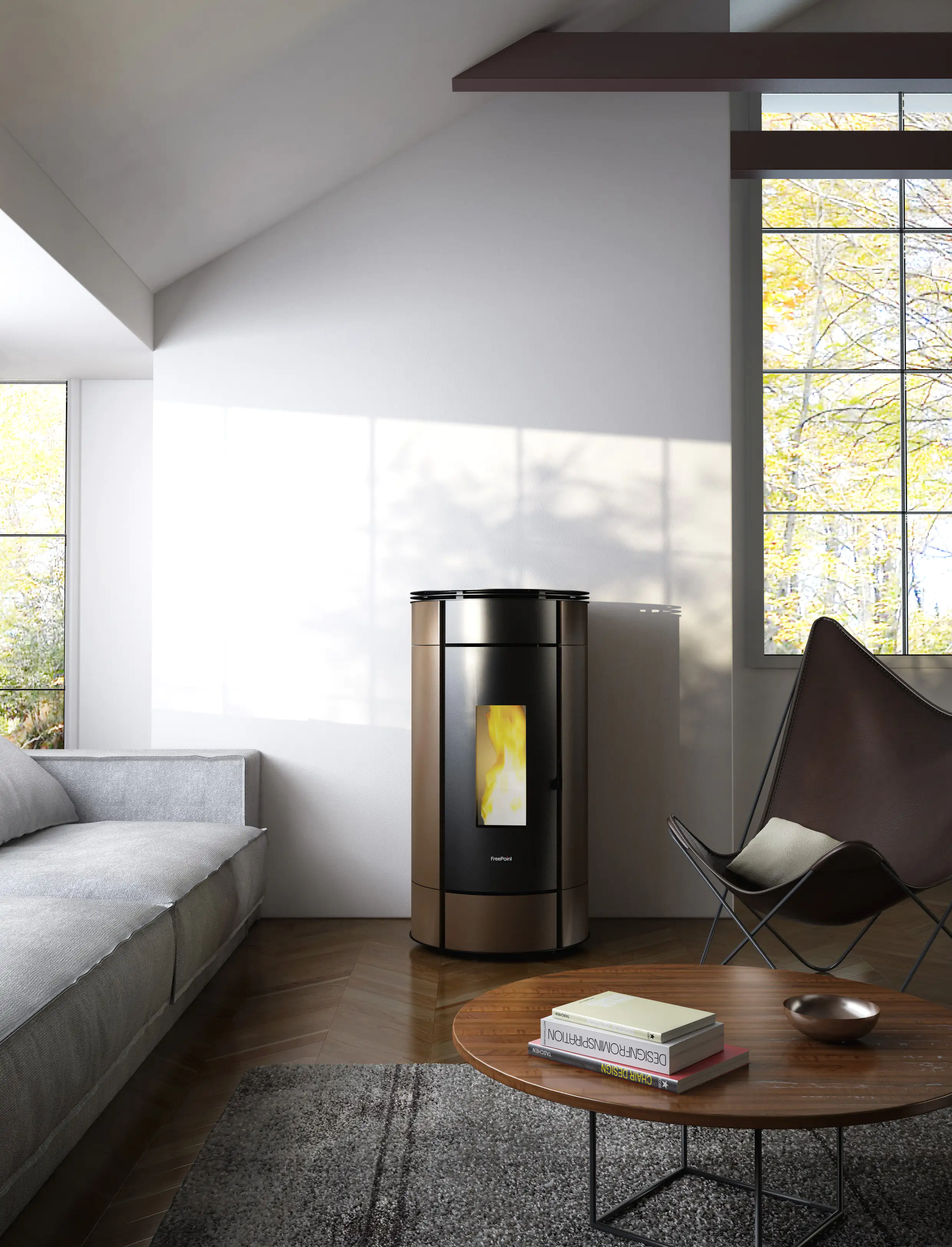 8033123618816_1732308 FreePoint Pelletofen Globe Stahl 10,5 kW schwarz-braun