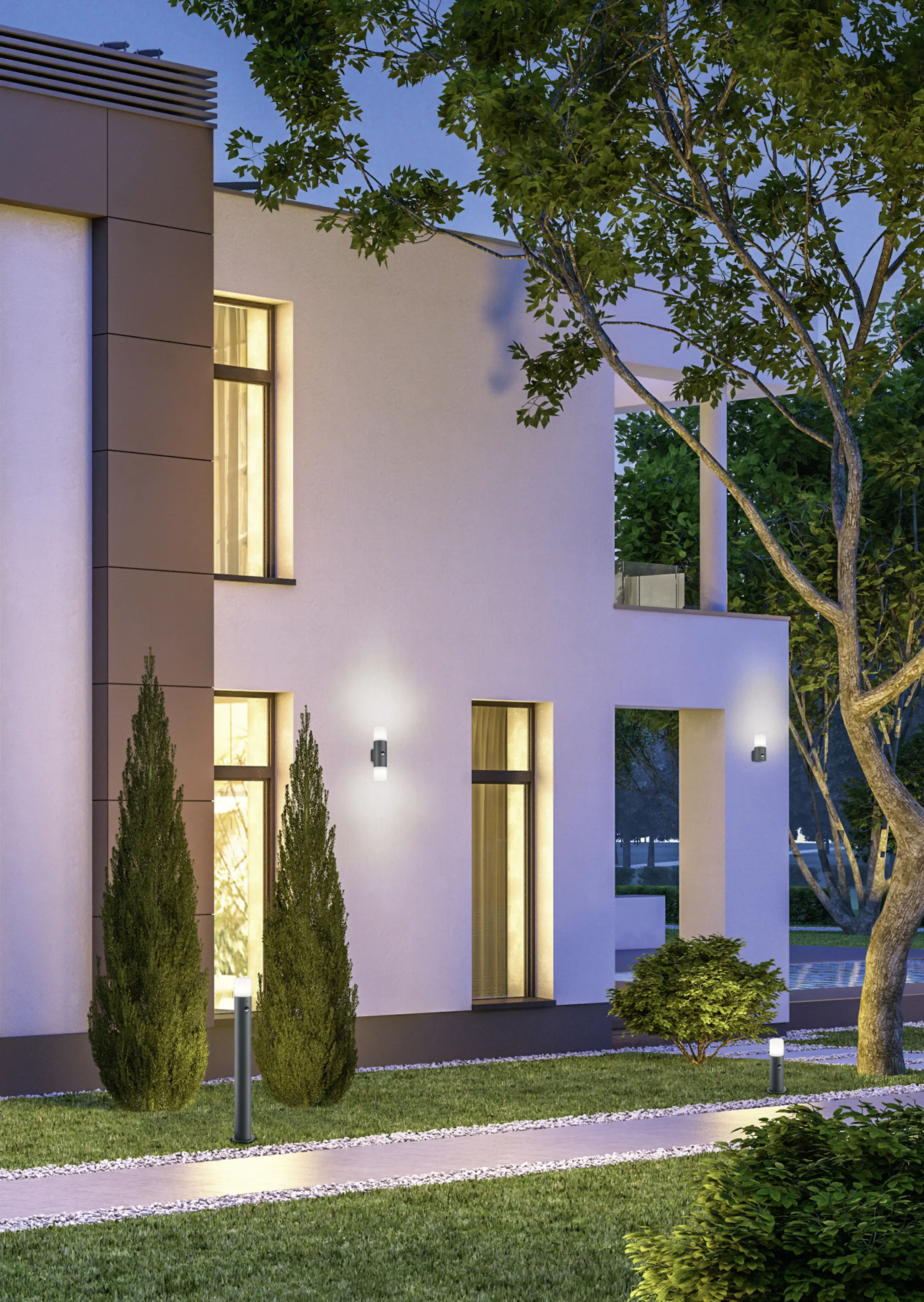 Trio Leuchten Sensor-Außen-Wandleuchte Hoosic E27 anthrazit Bewegungsmelder