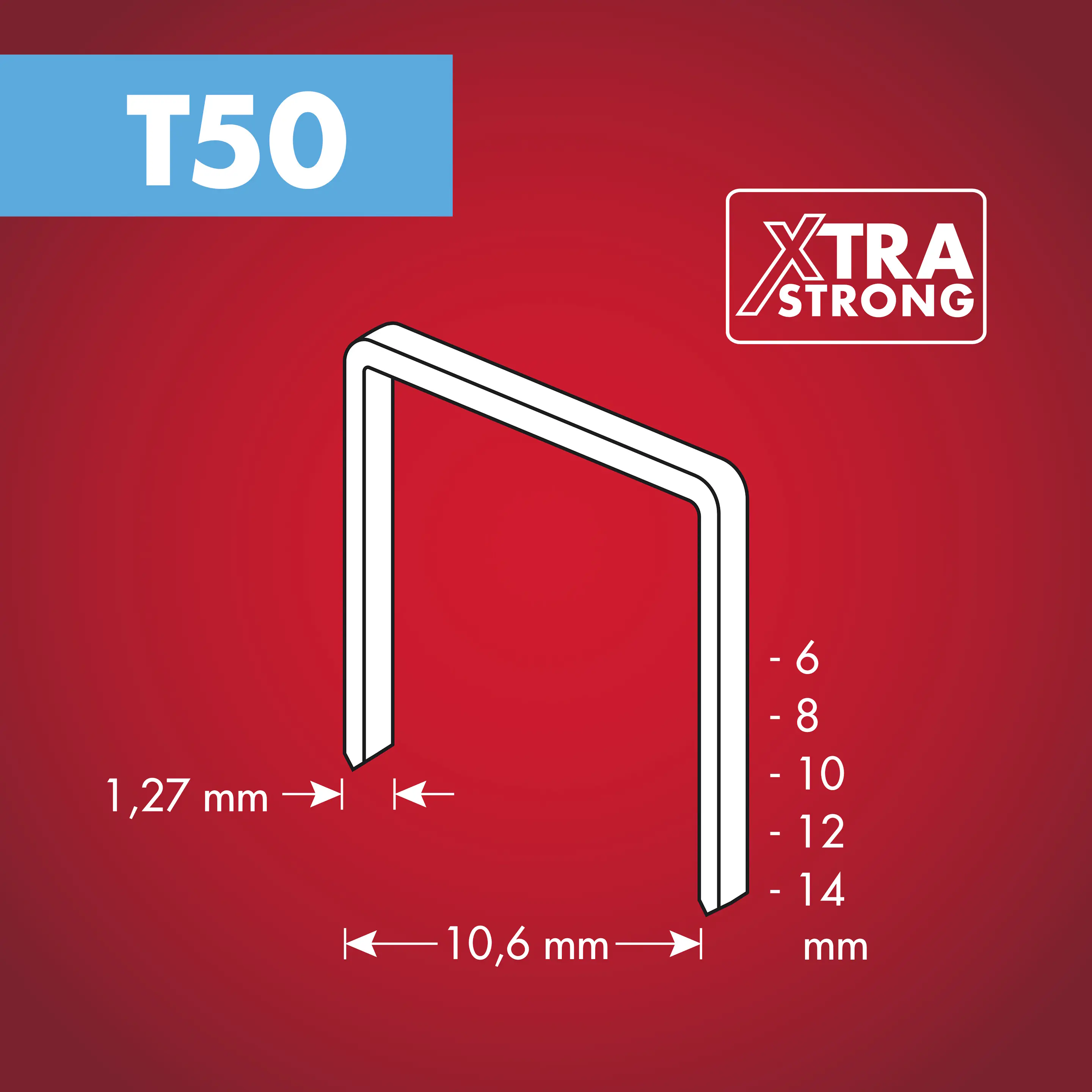 Arrow Tackerklammer Flachtdraht T50 14 mm Folie 1000 Stück