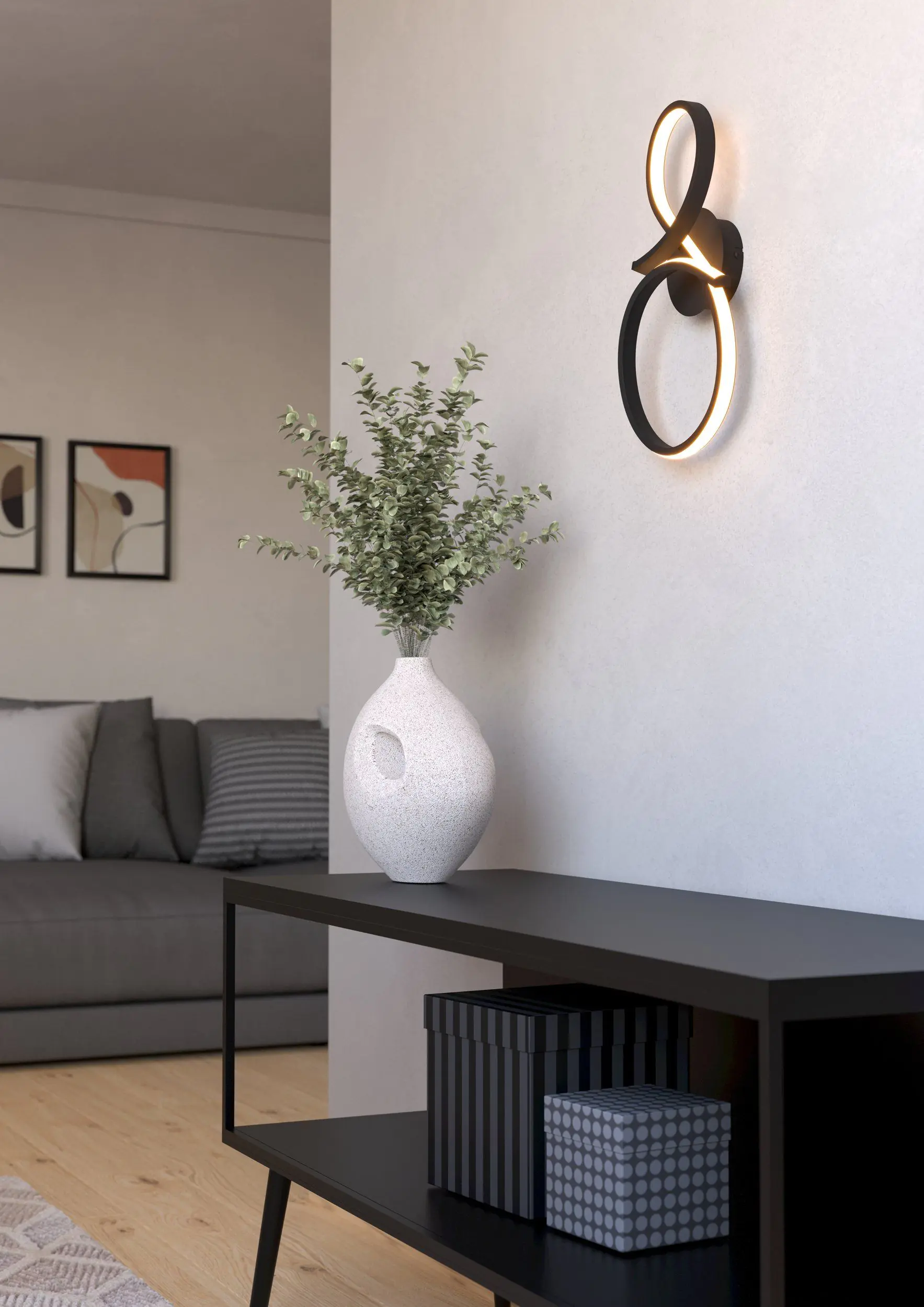 Eglo LED Wandleuchte Serpins schwarz 40 x 20,5 cm Eglo LED Wandleuchte Serpins schwarz 40 x 20,5 cm