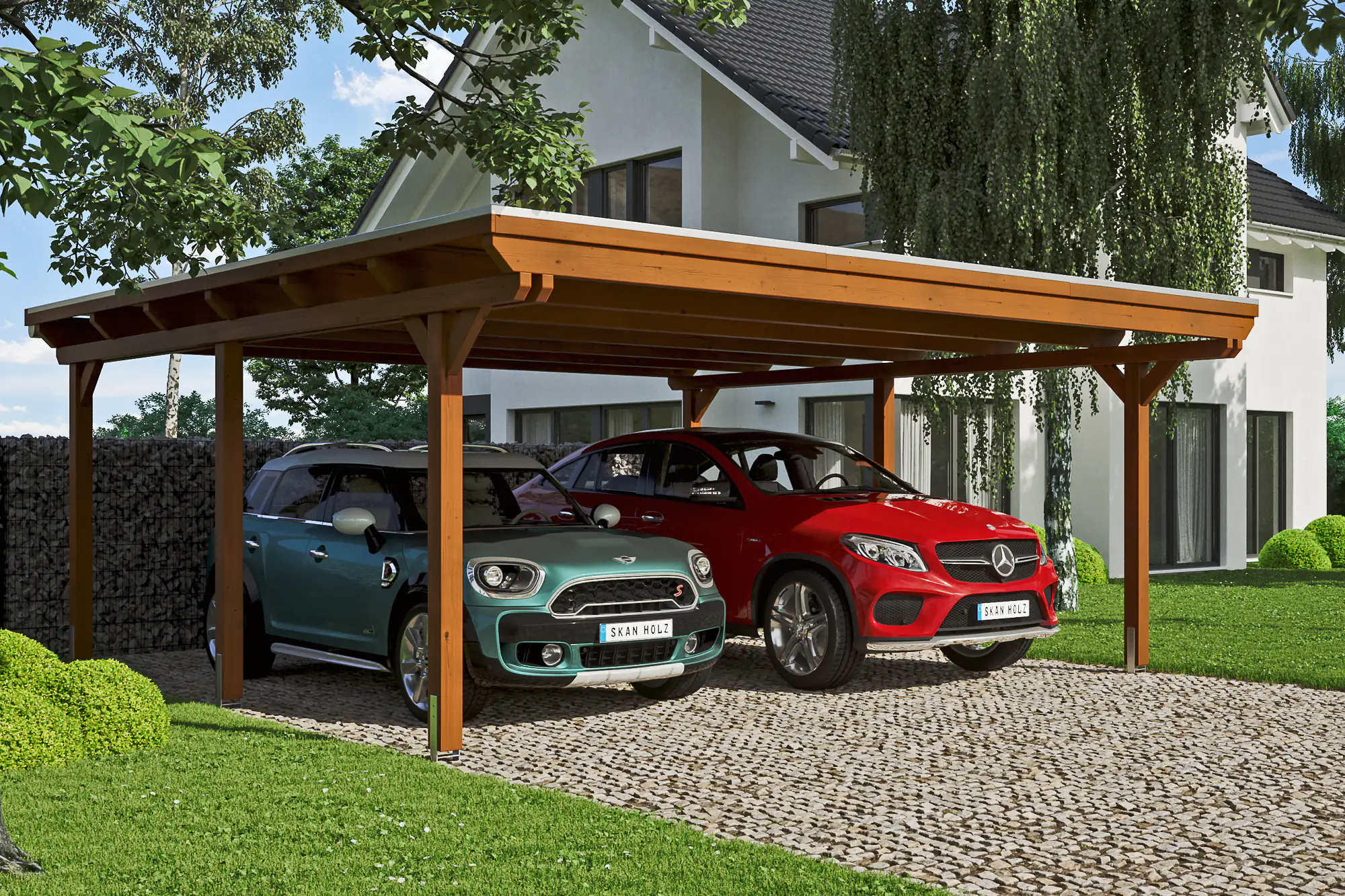 4018211022519 SKAN HOLZ Carport Emsland 613 x 604 cm mit Aluminiumdach