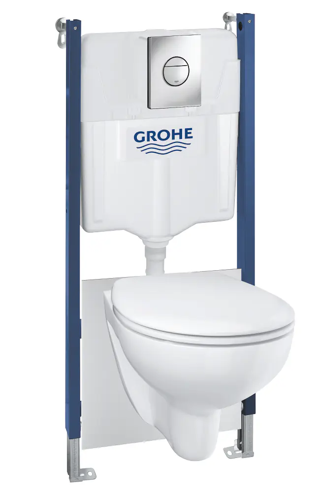 Grohe Wand-WC Komplettset Solido Compact chrom / alpinweiß, 5in1 Set Grohe Wand-WC Komplettset Solido Compact chrom / alpinweiß, 5in1 Set