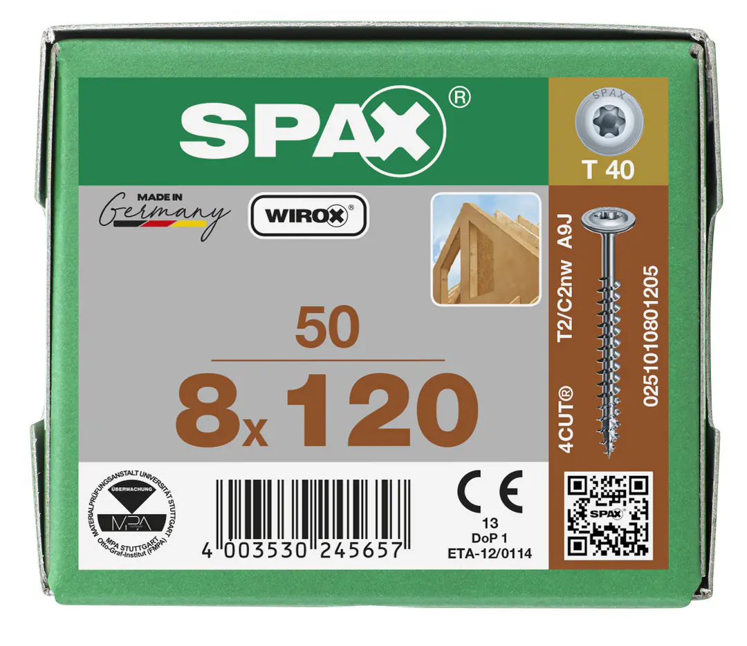 Spax Holzbauschrauben 8.0 x 120 mm TX 40 - 50 Stk.