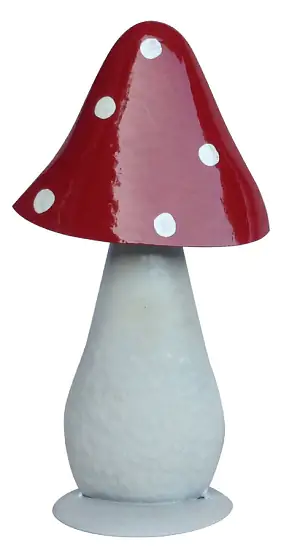 TrendLine Dekofigur Fliegenpilz Metall 33 cm weiß rot