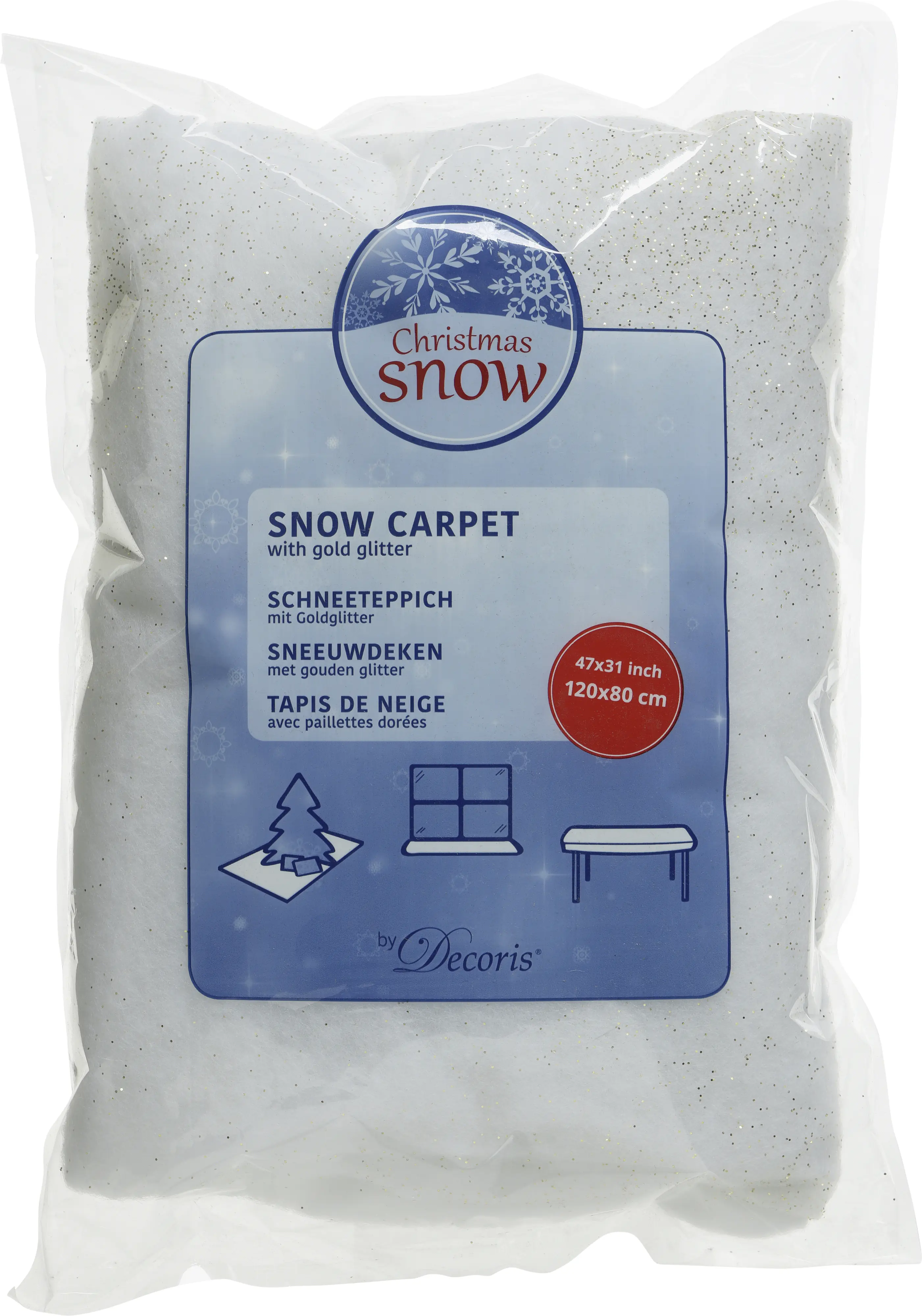 Kaemingk Schneeteppich weiß gold 120 x 80 cm Kaemingk Schneeteppich weiß gold 120 x 80 cm