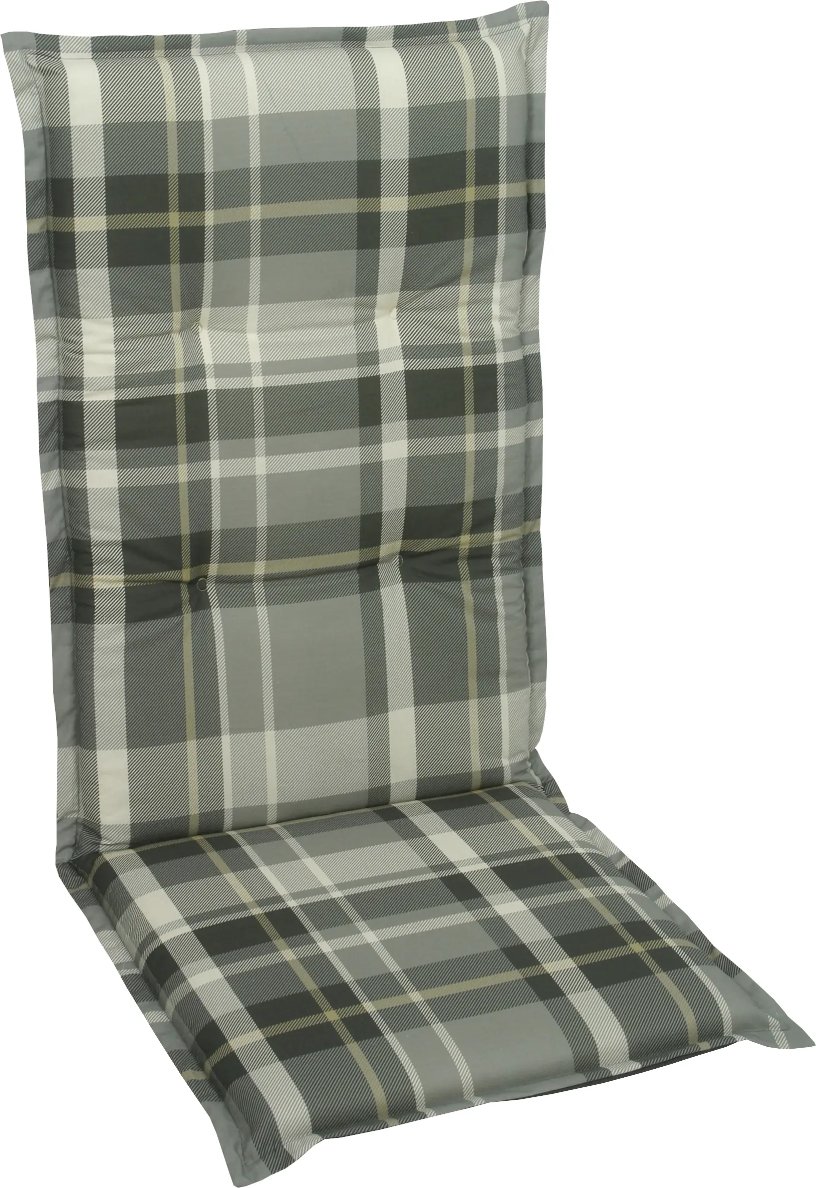 Go-De Hochlehner-Auflage 120 cm x 50 cm x 6 cm, grau-kariert