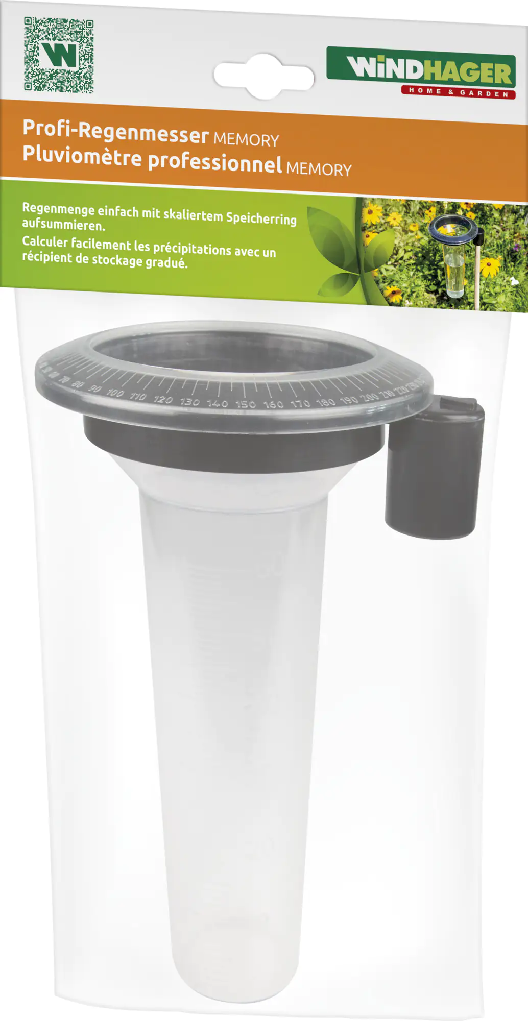 Windhager Regenmesser Memory 24 cm, transparent