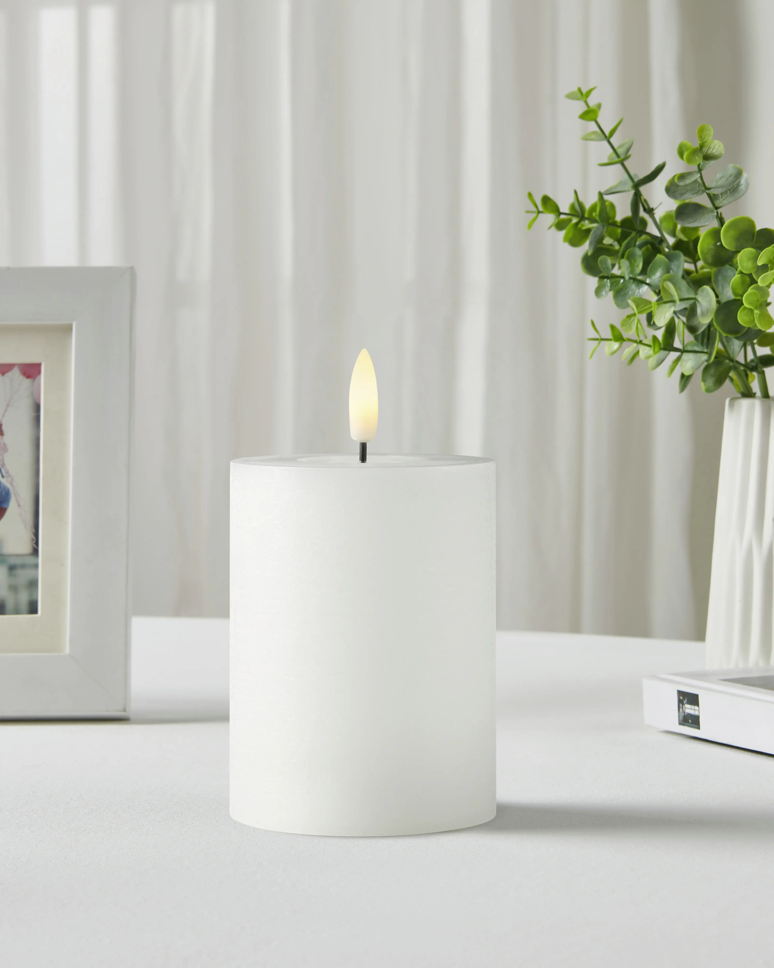 Eglo LED Kerze Leskino warmweiß 10 x Ø 7,5 cm weiß 