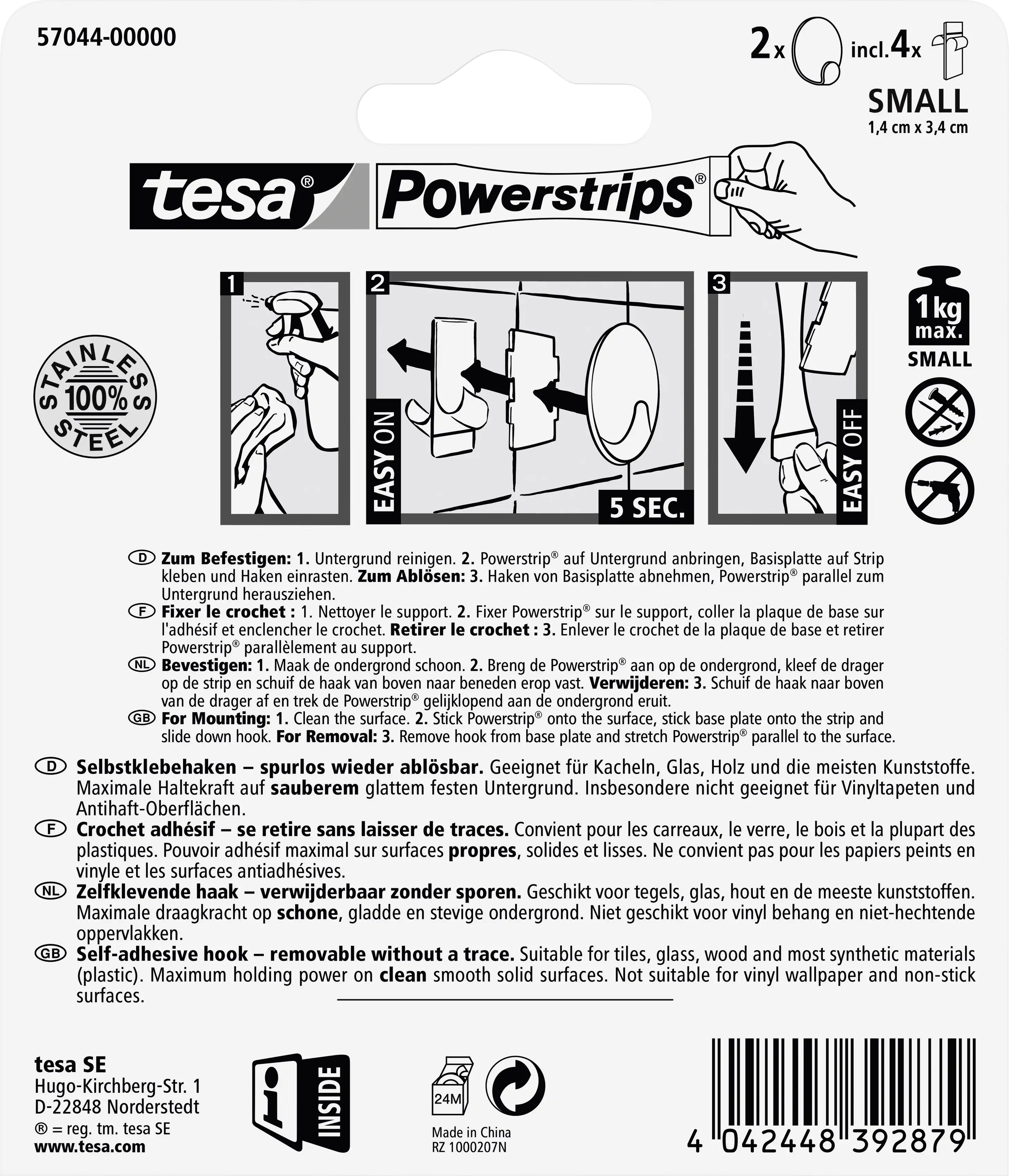 tesa Powerstrips Haken Small rund, weiß tesa Powerstrips Haken Small rund, weiß