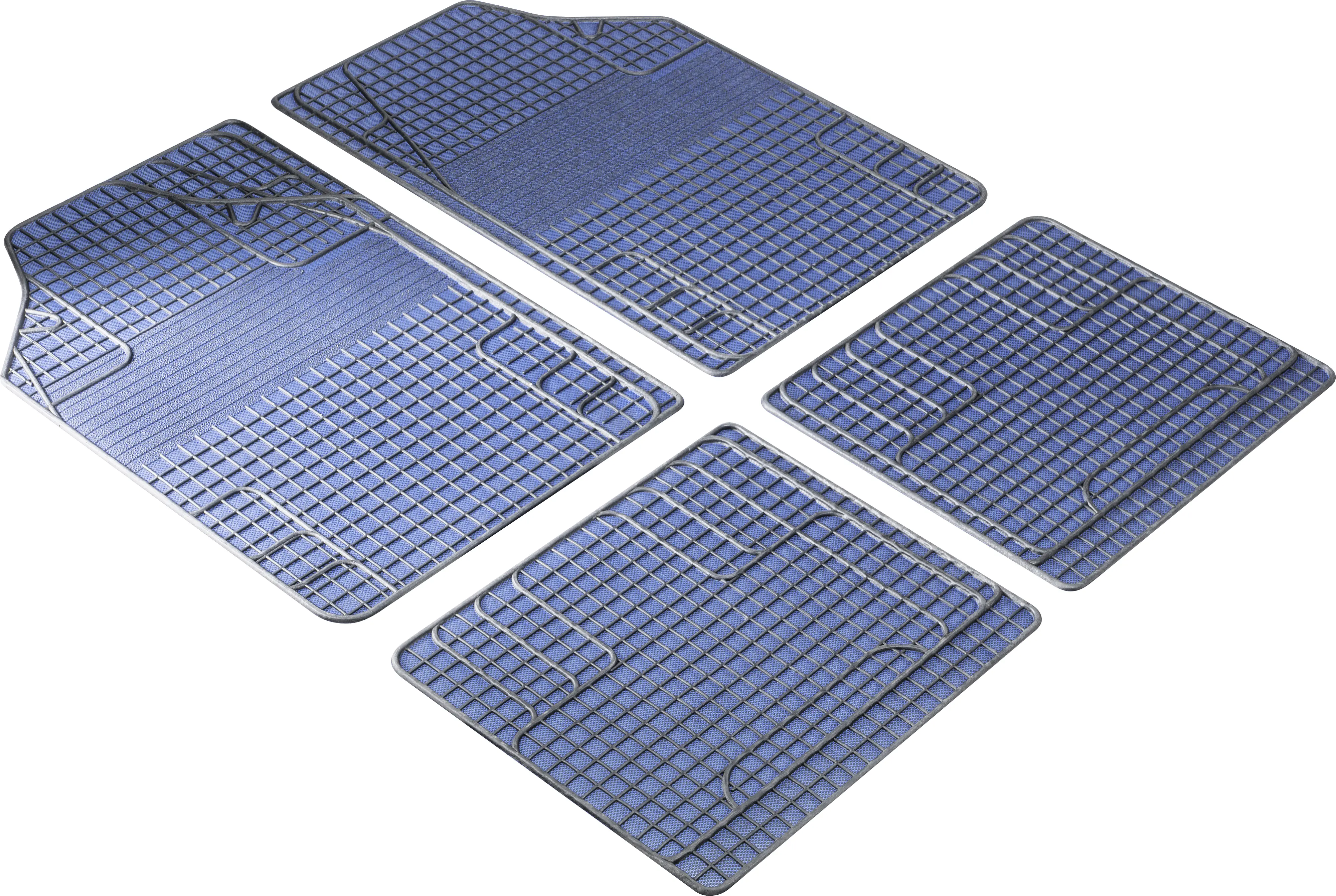 Walser Universal Fußmatten Gummi New Style Komplett-Set blau 