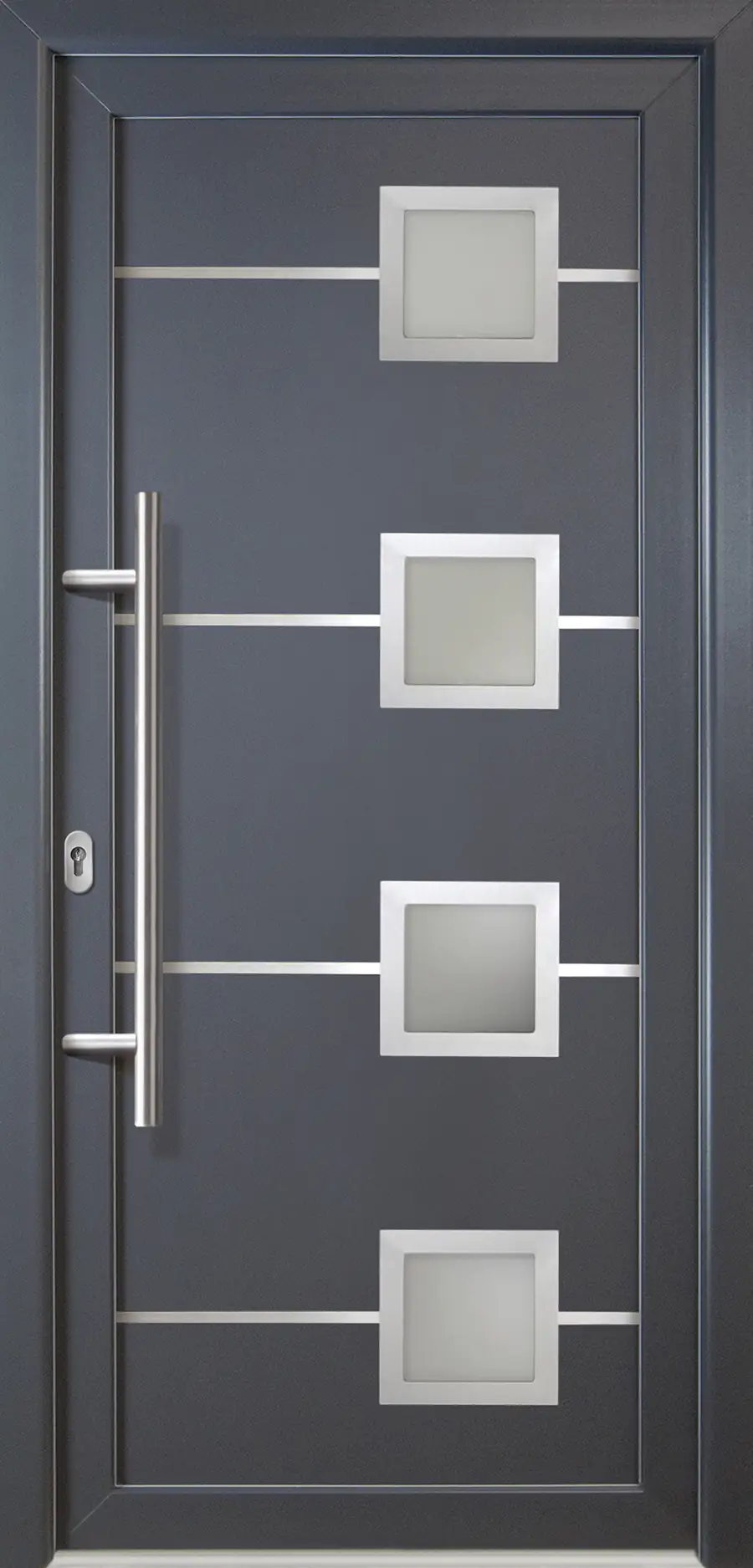 Meeth Haustür Signum Aluminium Modell 88 108 x 200 cm DIN links weiß/titan