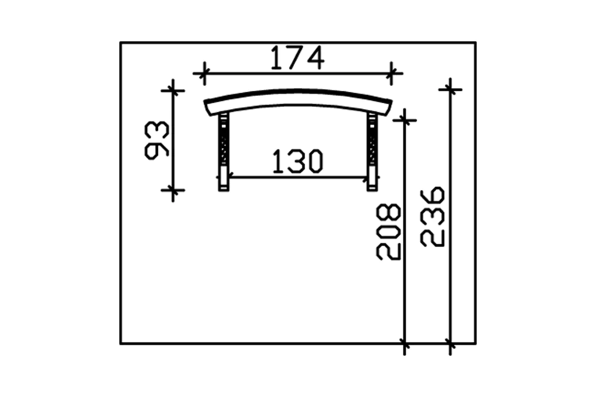 SKAN HOLZ Vordach Rostock 174 x 80 cm, lasiert in Eiche hell
