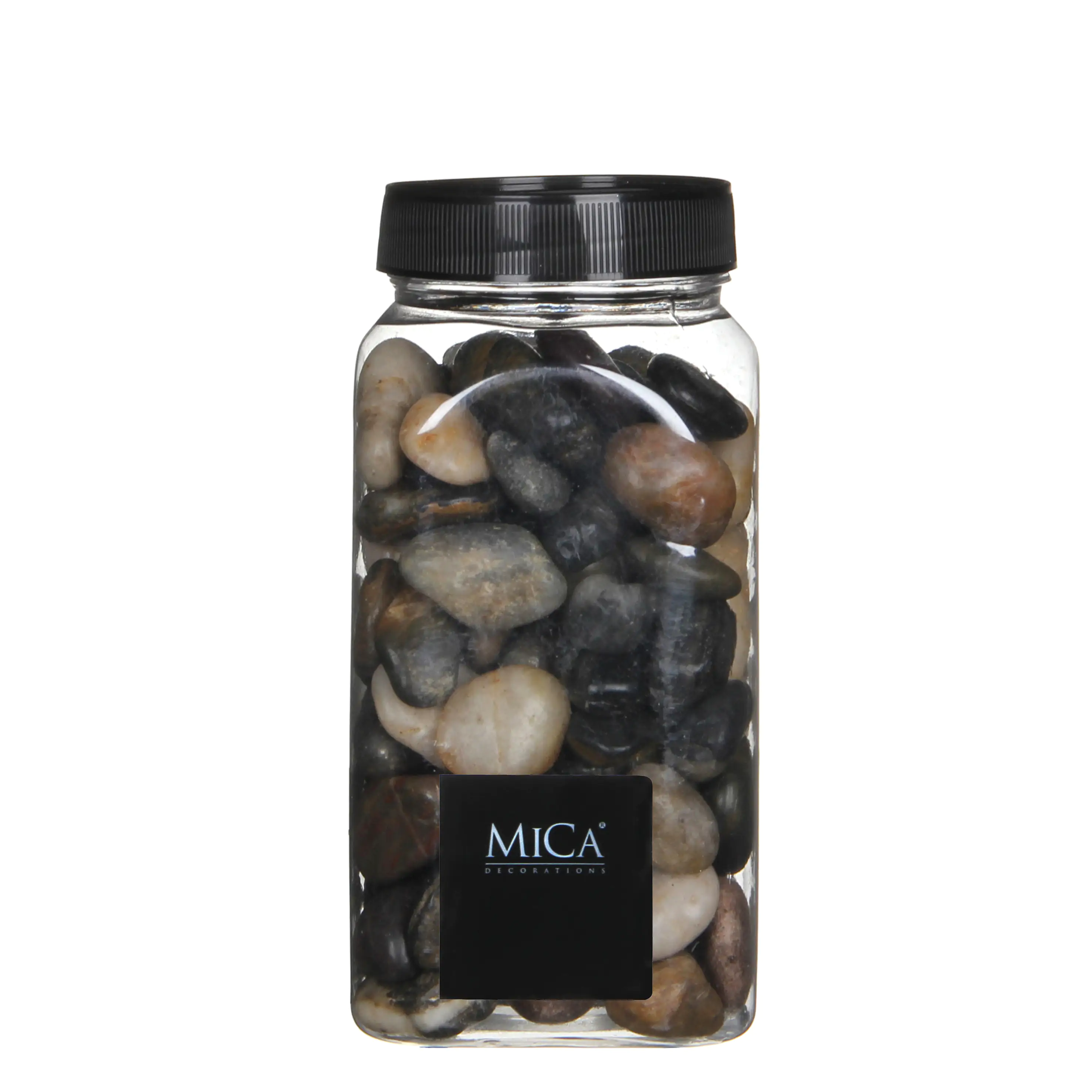 Mica Decorations Dekorative Steine schwarz klein 650 ml 1 kg