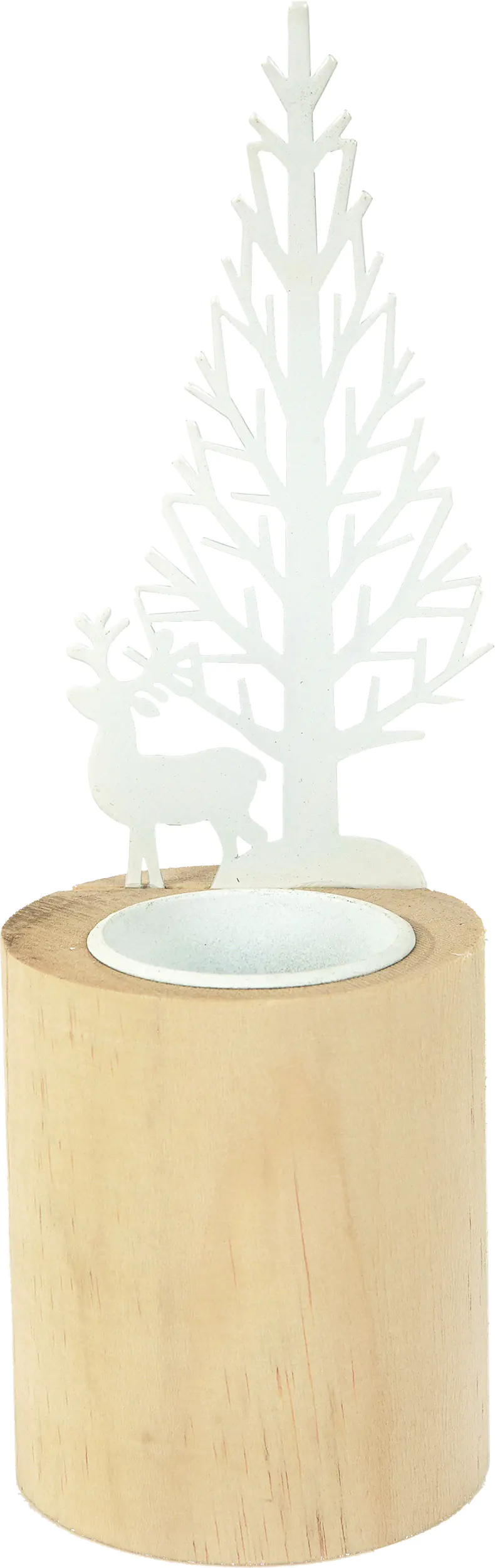 TrendLine Kerzenhalter aus Holz Waldoptik Ø 7 x 23 cm 