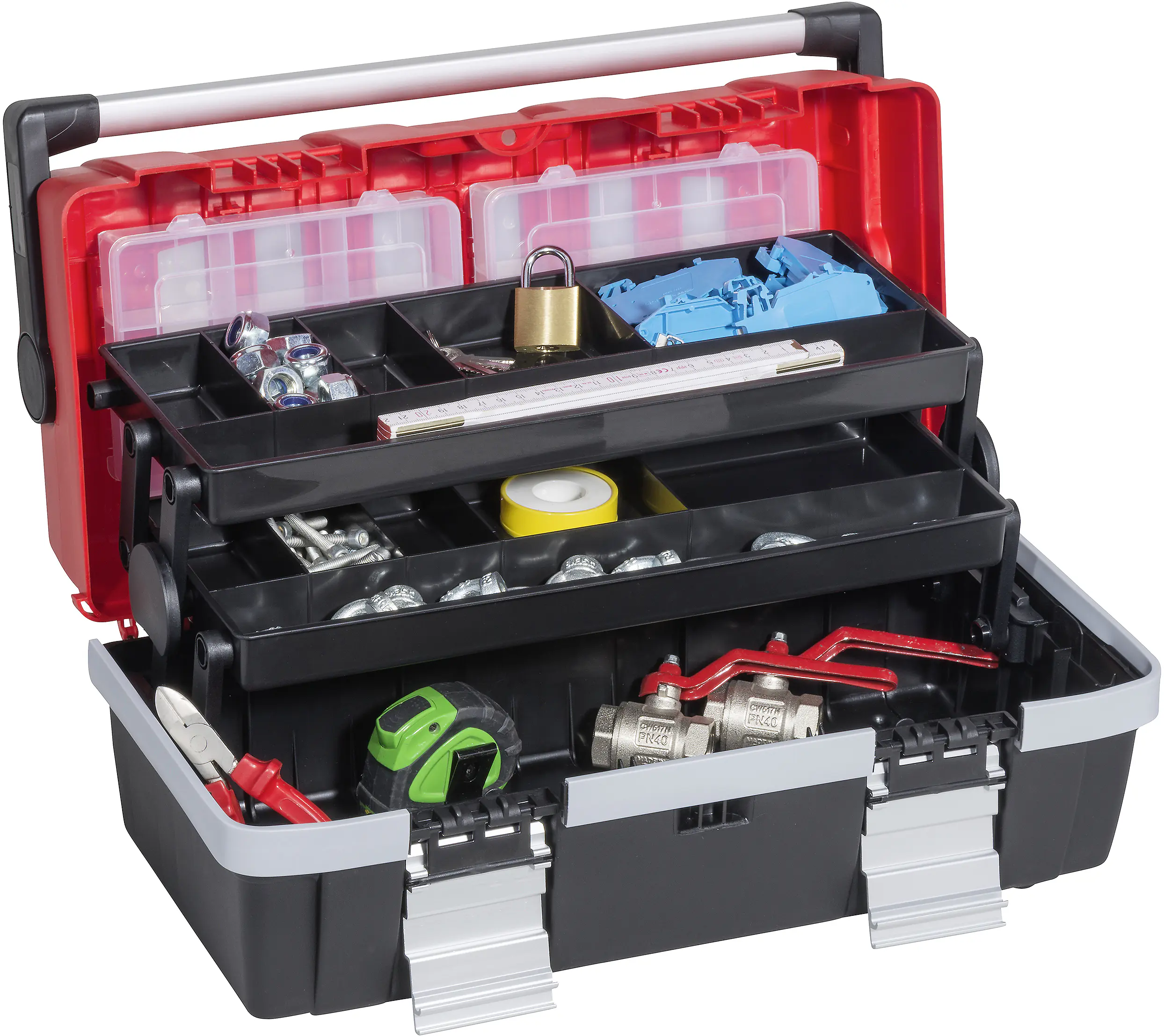 Allit Profi-Werkzeugkoffer McPlus AluC18 rot schwarz PP ohne Inhalt