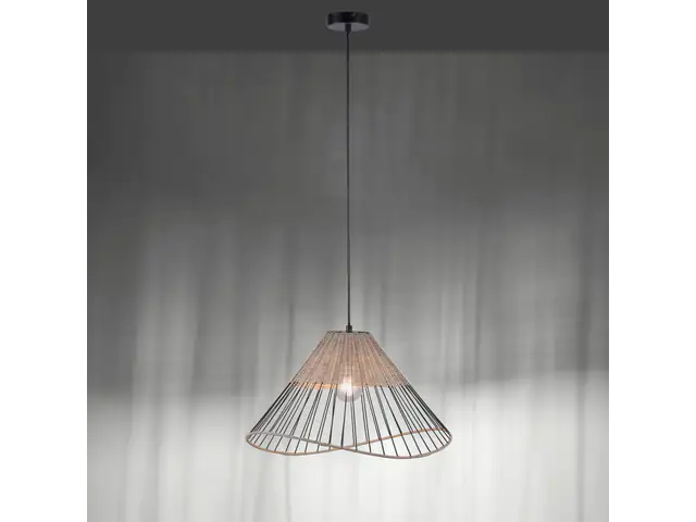 JustLight Pendelleuchte Reed schwarz 48 cm E27 dimmbar 60 W