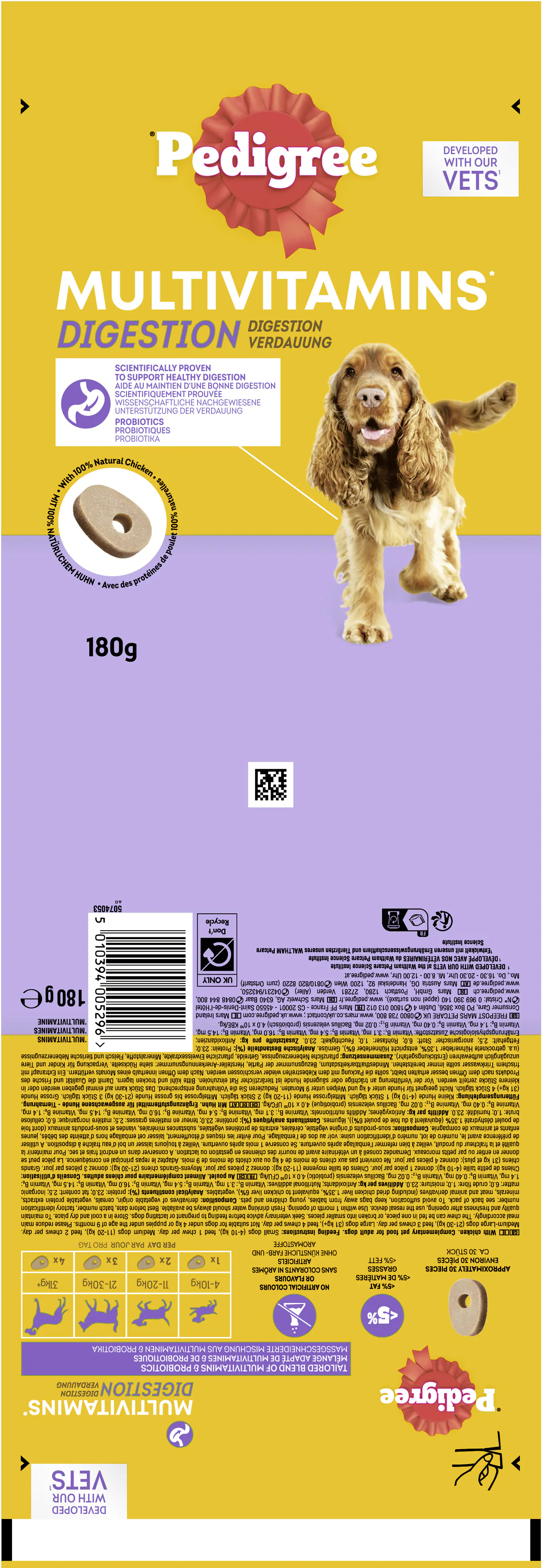 Pedigree Digestion Hundeleckerli 180 g Huhn
