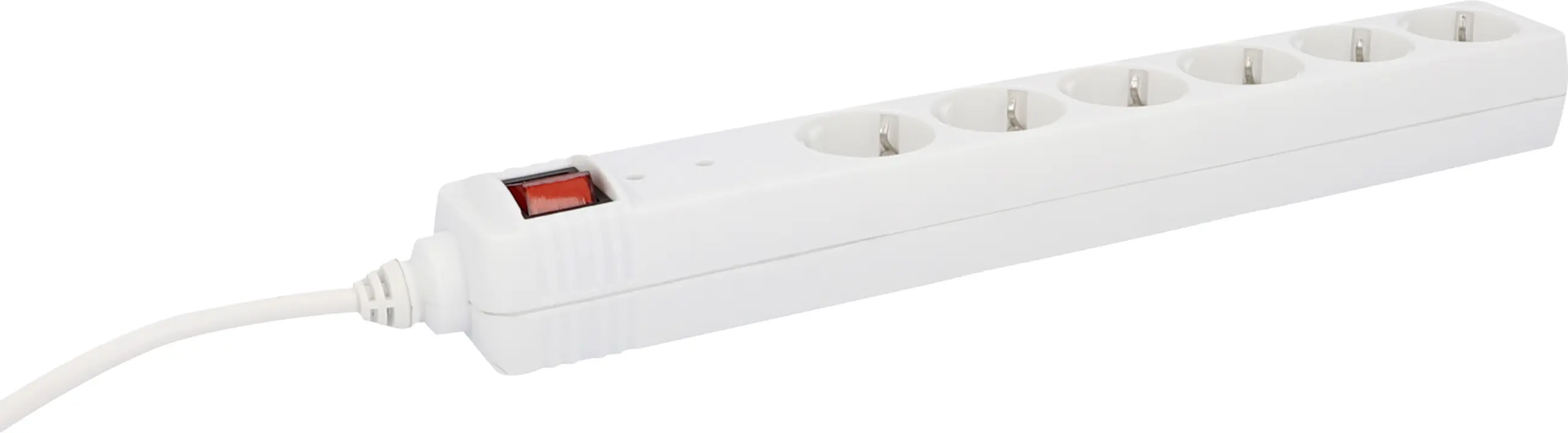 Steckdosenleiste 6-fach mit Überspannungsschutz 1,4m mit Schalter, weiß