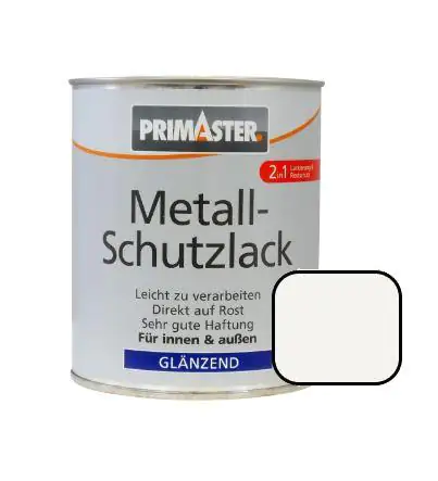 Primaster Metall-Schutzlack RAL 9010 750 ml reinweiß glänzend