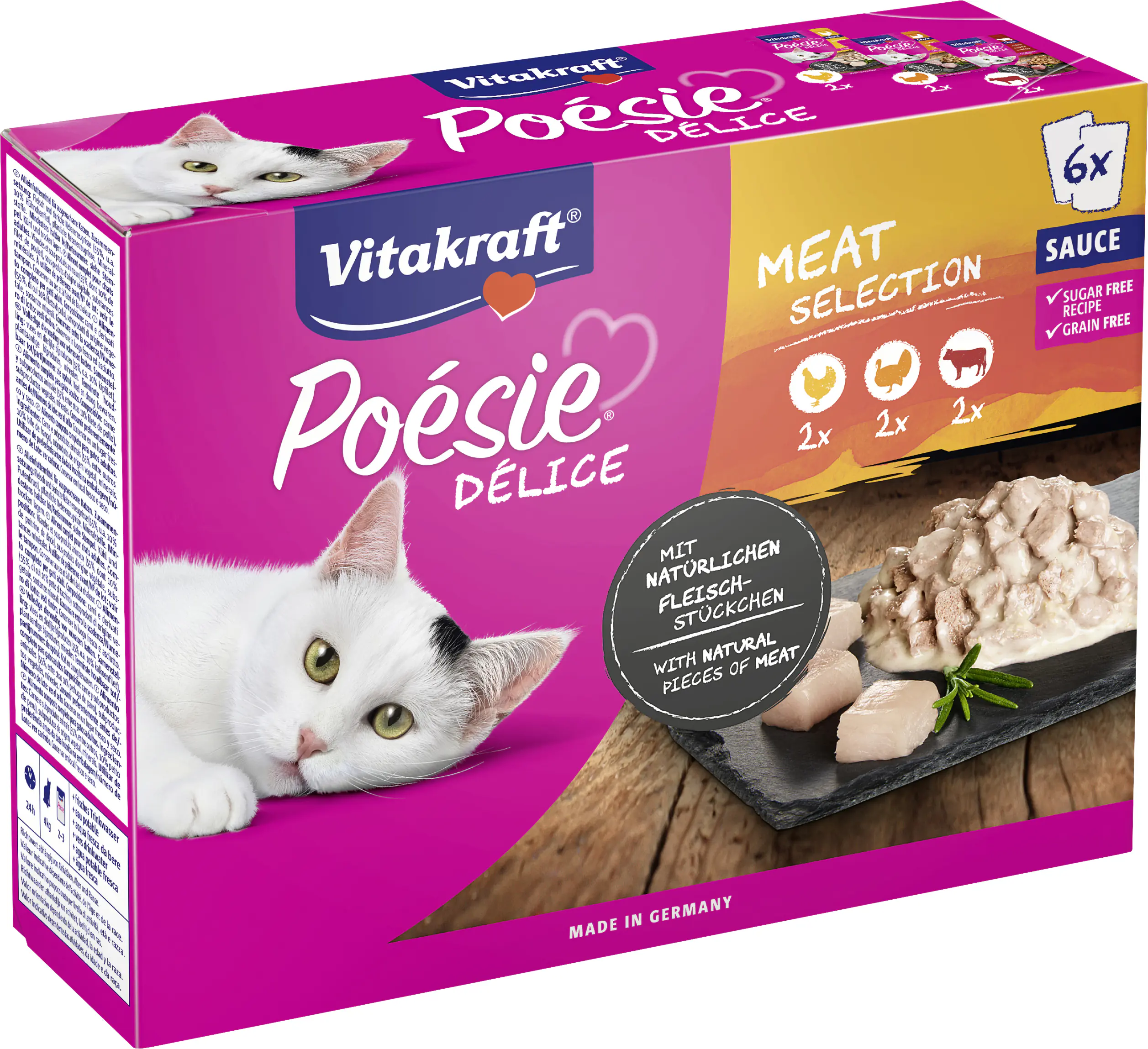Vitakraft Poésie Katzenfutter Délice Meat Selection Sauce 6 x 85 g