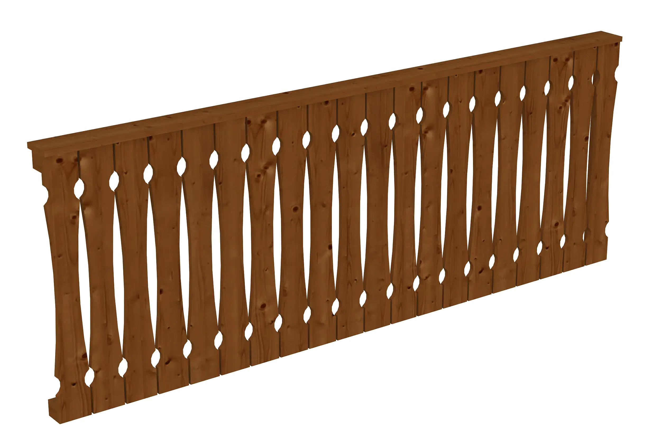 SKAN HOLZ Brüstung Balkonschalung 255 x 96 cm, Fichte, lasiert in Nussbaum