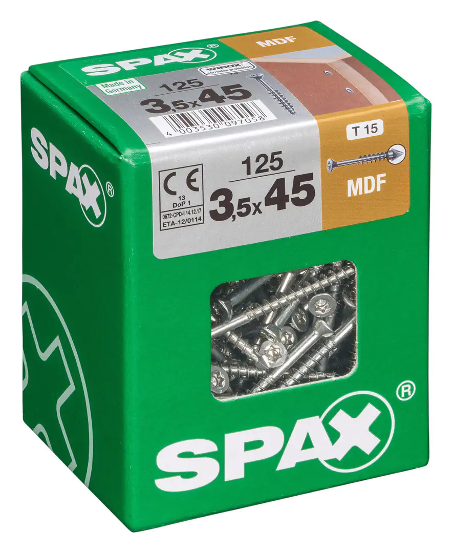 Spax Faserplattenschrauben 3.5 x 45 mm TX 15 - 125 Stk.