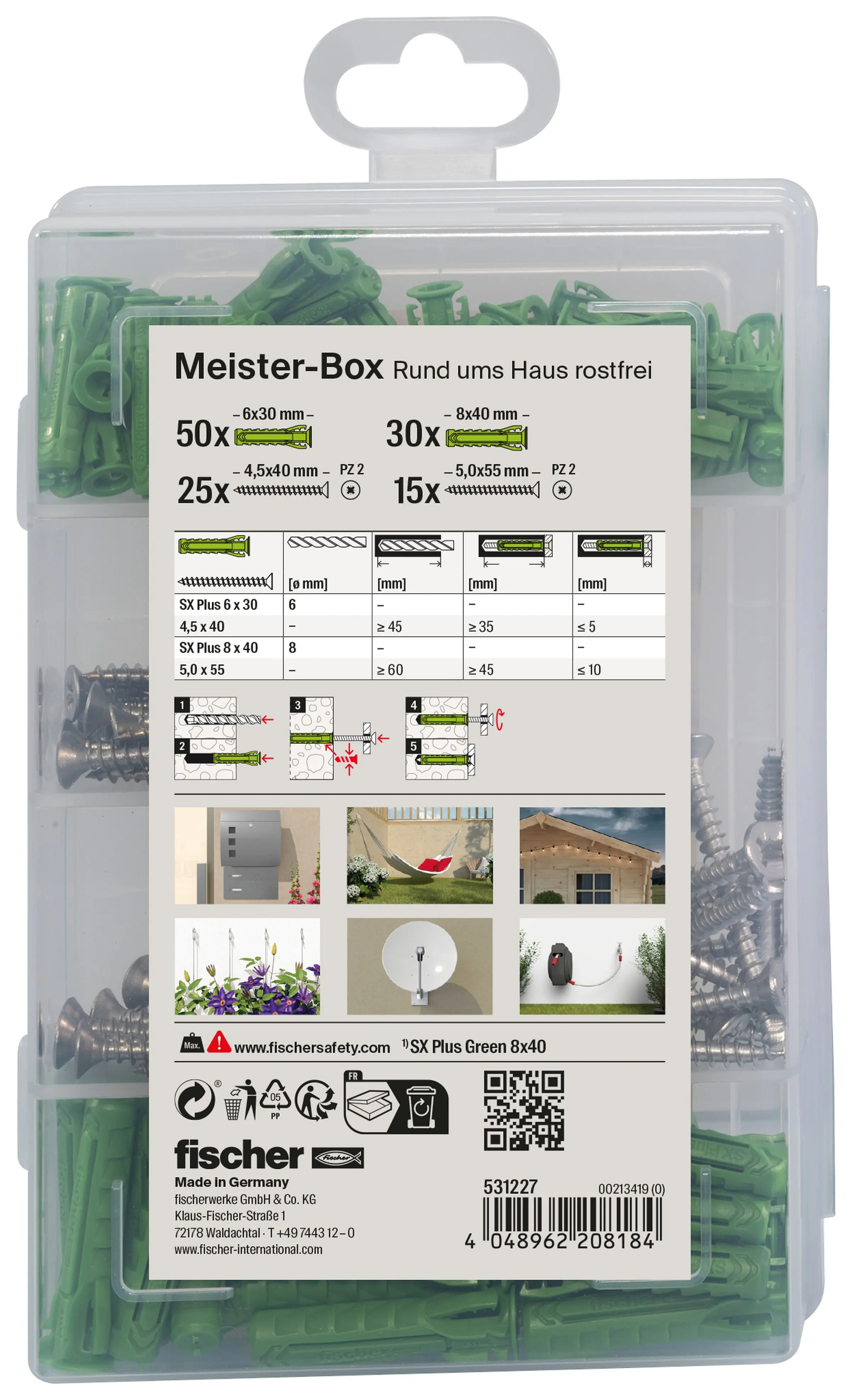 Fischer Dübel SX Green Meisterbox - 120 Stück