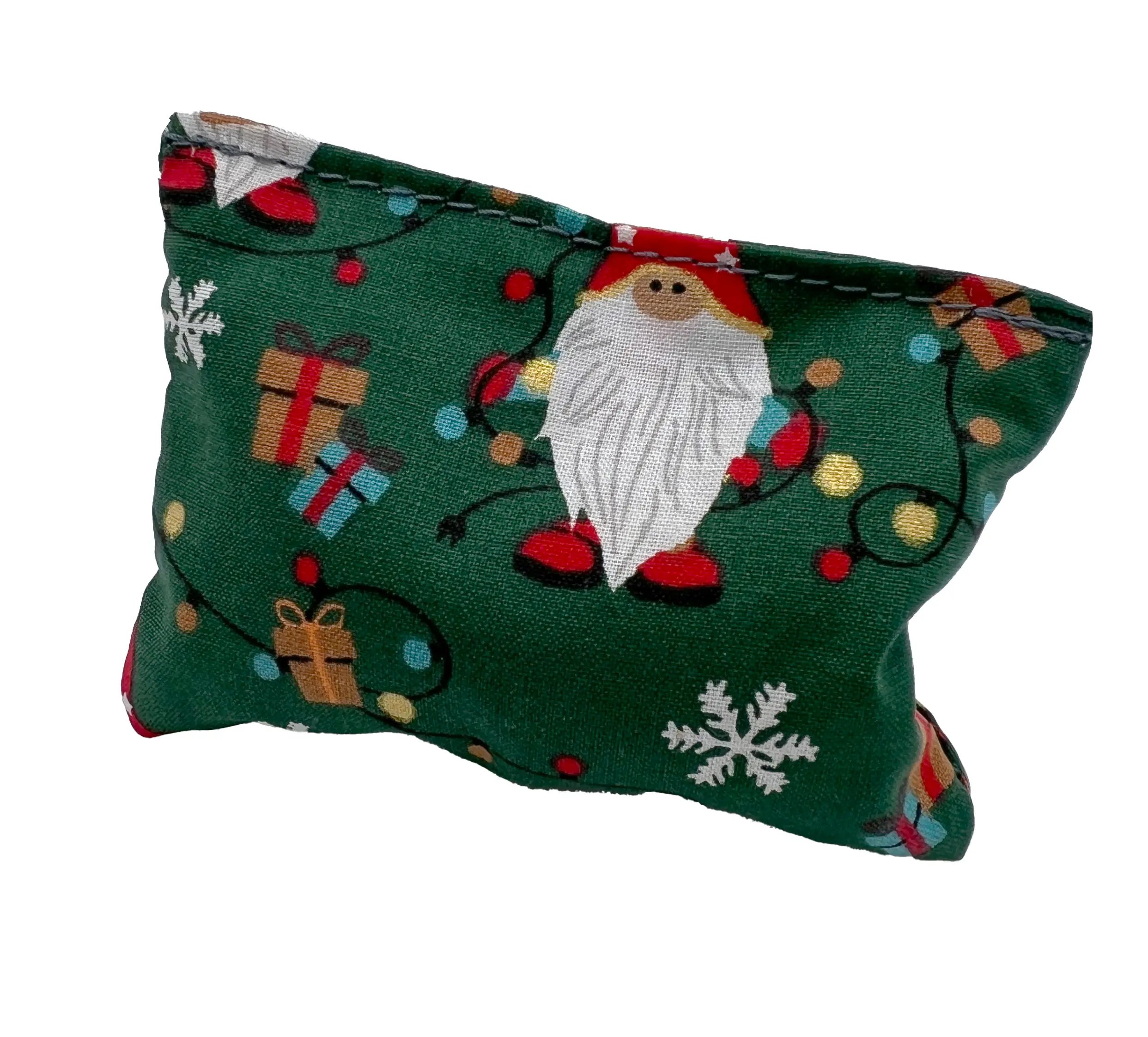 Aumüller Katzenspielzeug Weihnachten Kissen 10 cm grün gold - 2 Stk.