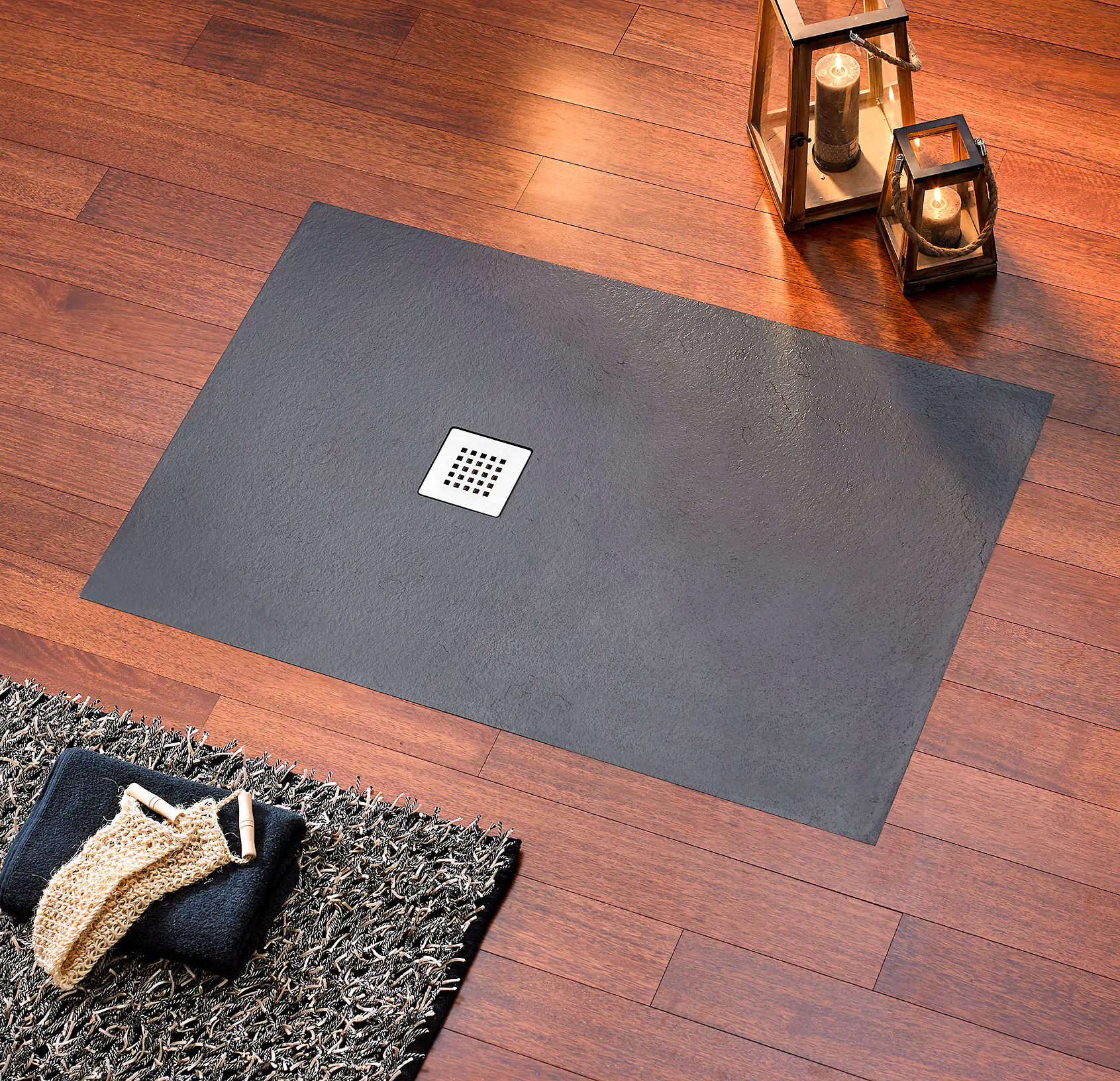 Ottofond Duschwanne Strato 100 x 90 x 2,4 cm, anthrazit