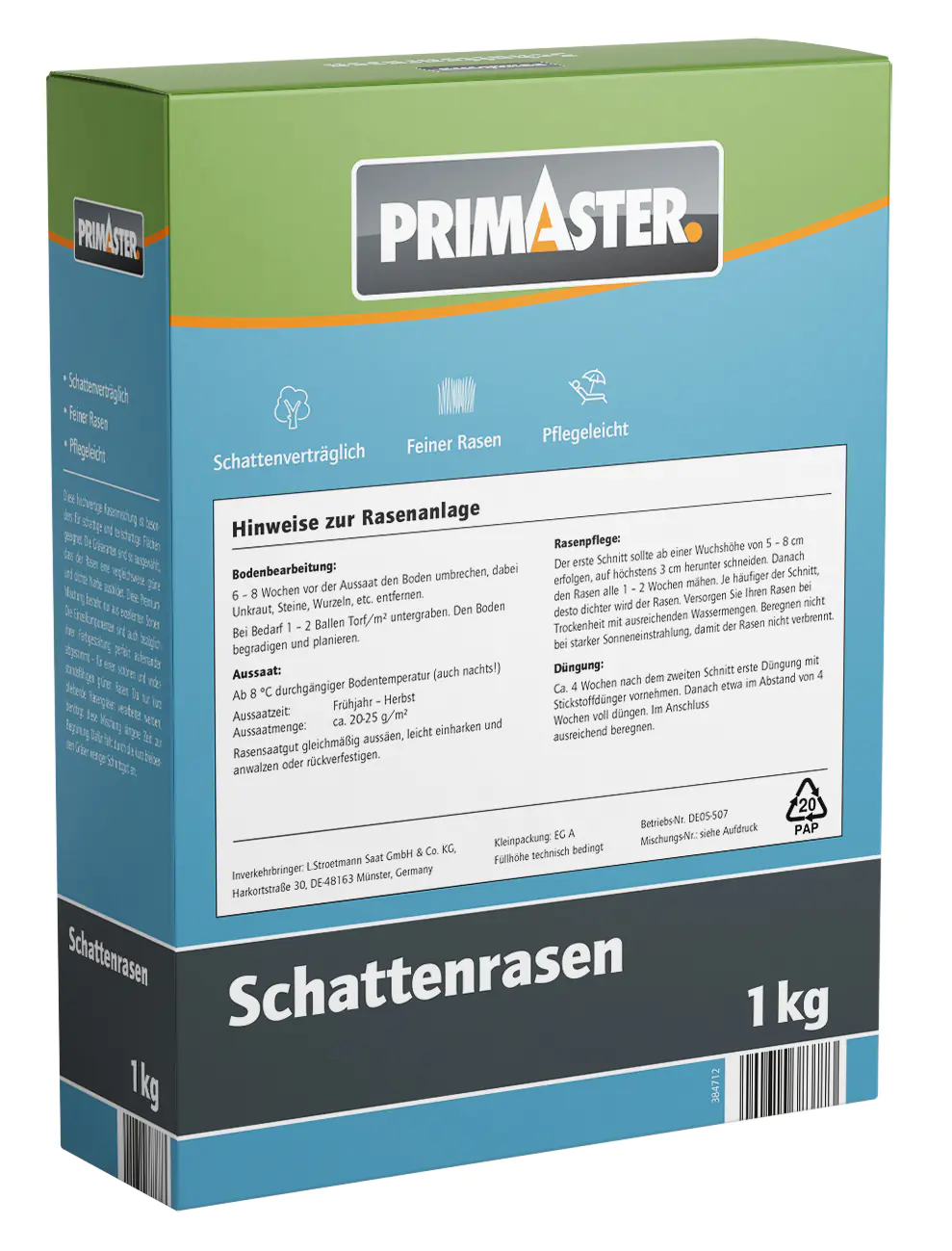 Primaster Schattenrasen 1 kg für ca. 50 m²