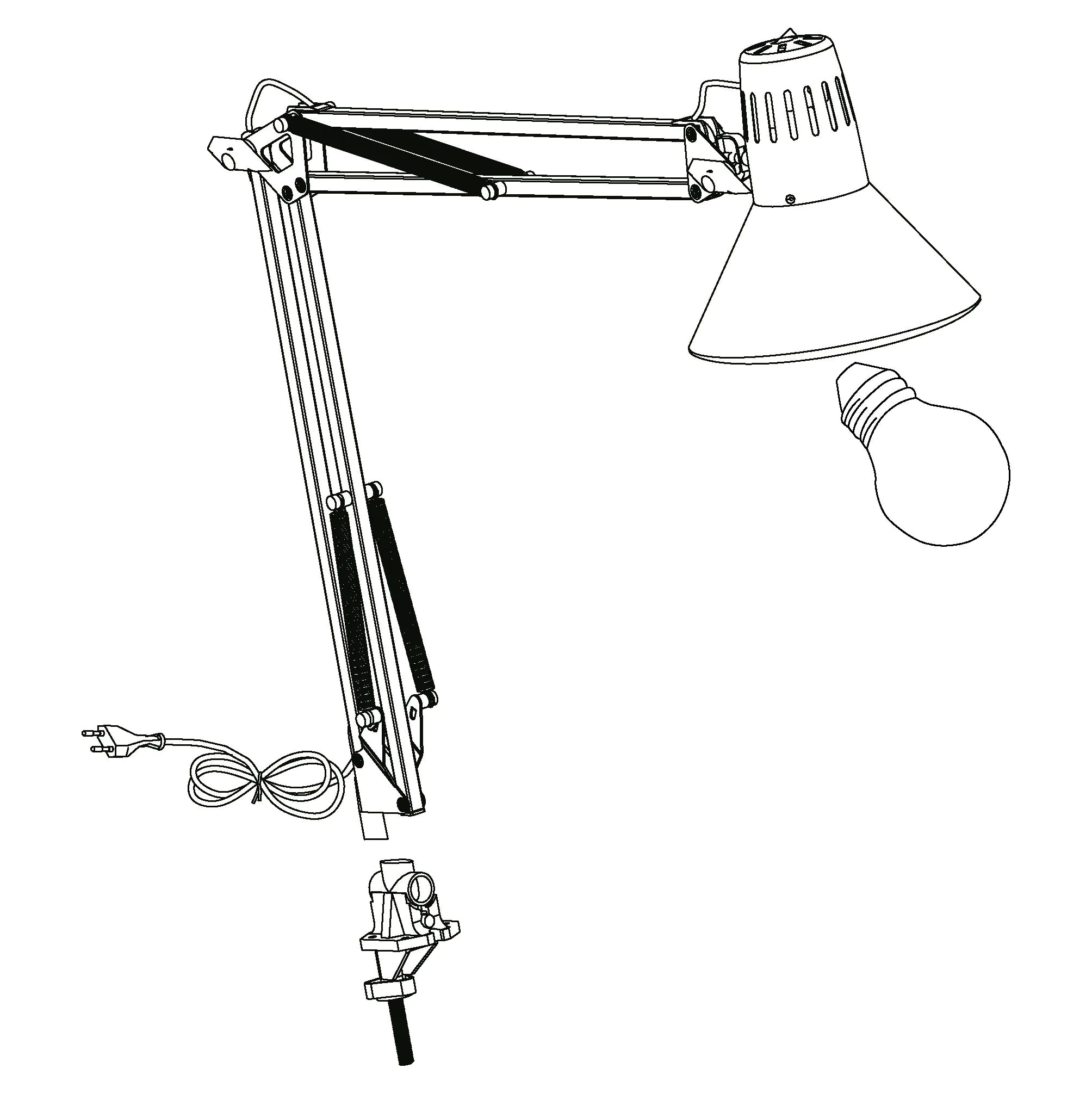 Eglo Klemm-Tischleuchte Firmo silber 73 cm E27